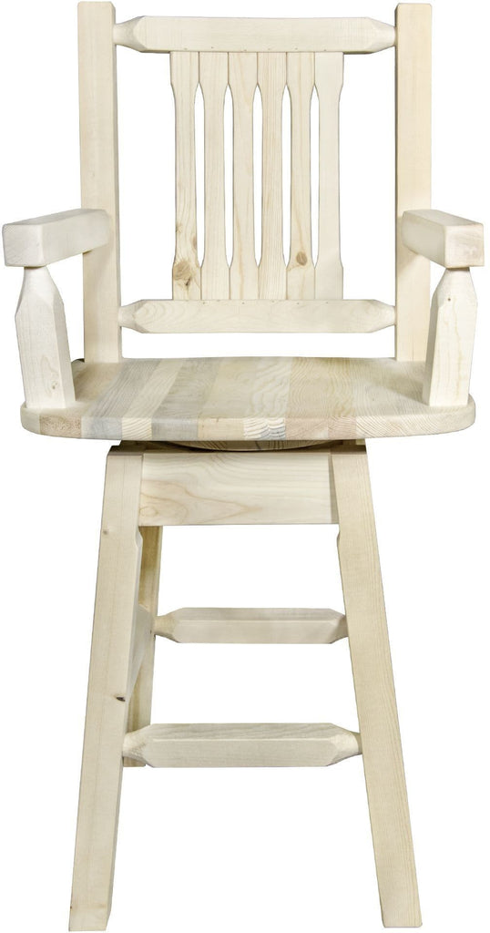 Montana Woodworks Homestead Collection Counter Height Swivel Captain's Barstool-Rustic Furniture Marketplace
