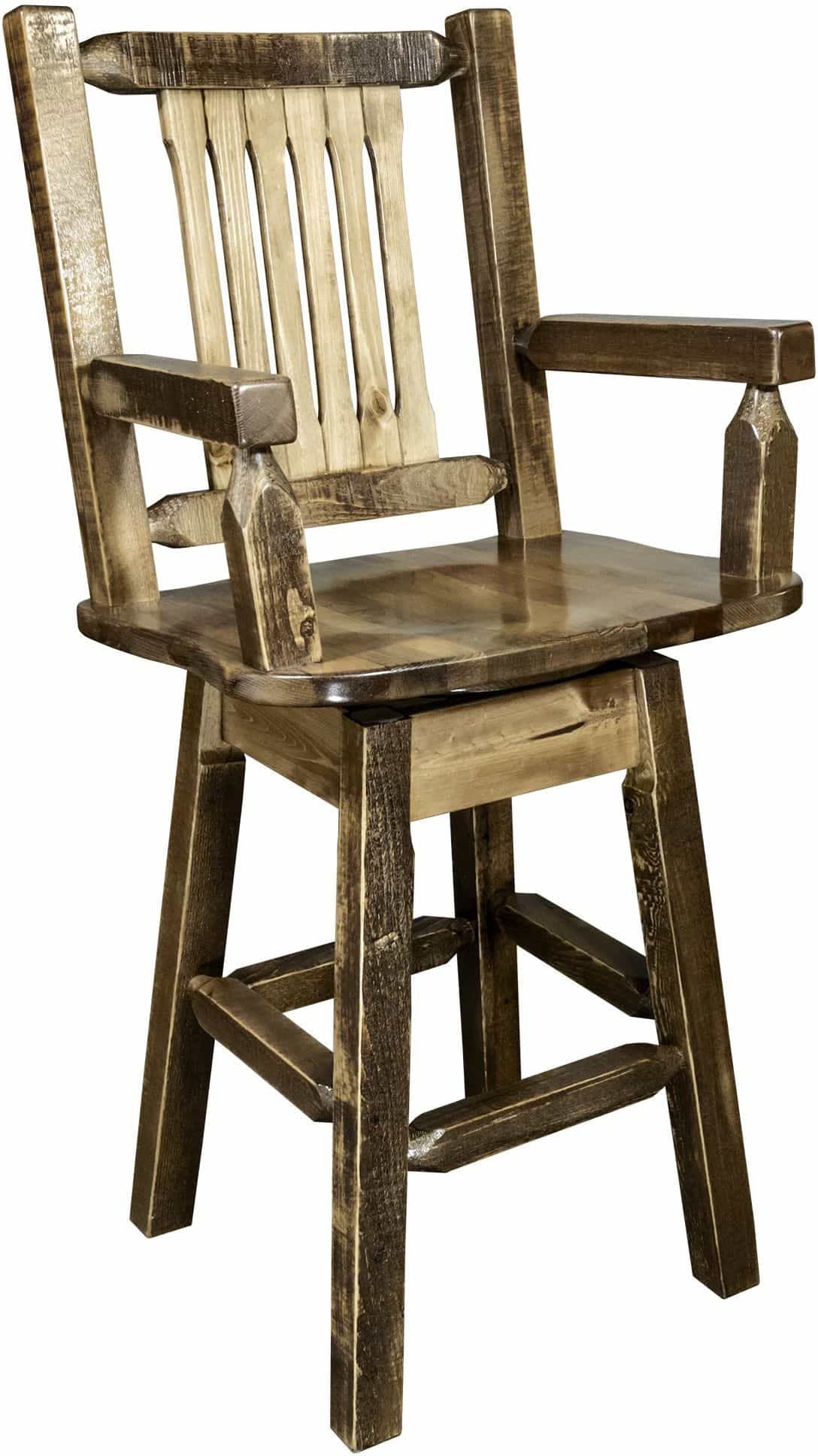 Montana Woodworks Homestead Collection Counter Height Swivel Captain's Barstool-Rustic Furniture Marketplace