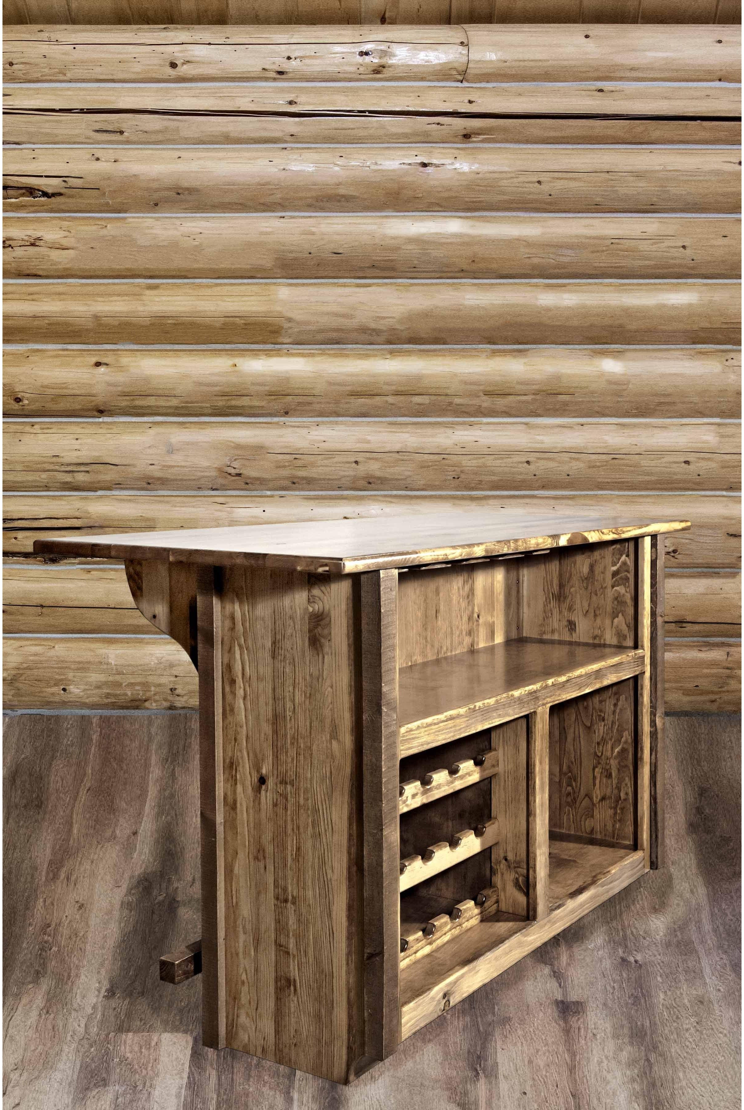 Montana Woodworks Homestead Collection Deluxe Bar with Foot Rail-Rustic Furniture Marketplace