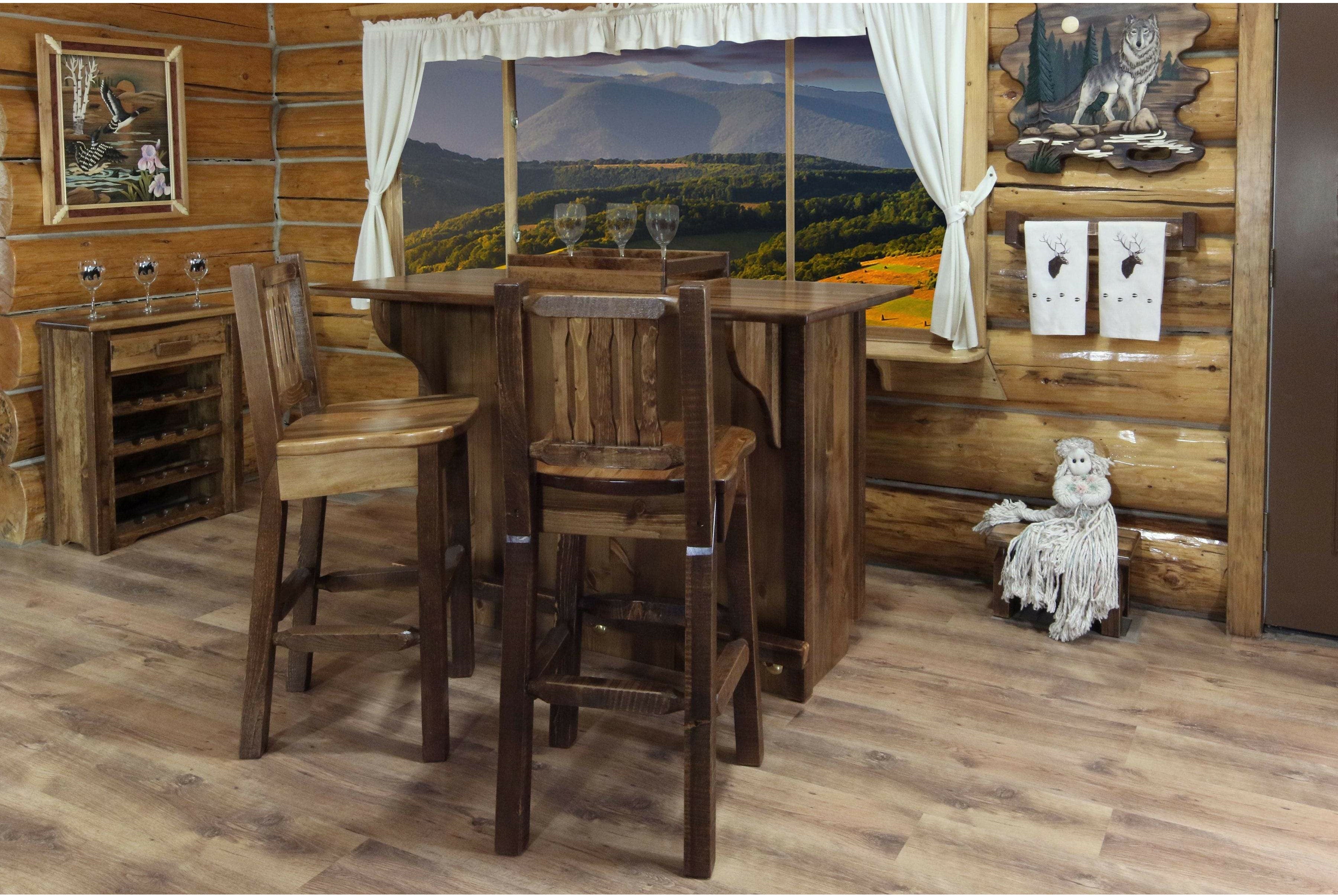 Montana Woodworks Homestead Collection Deluxe Bar with Foot Rail-Rustic Furniture Marketplace