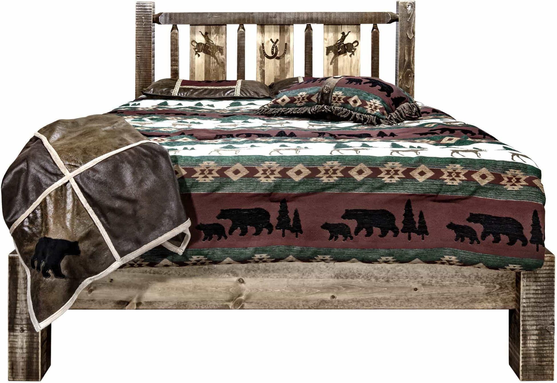 Montana Woodworks Homestead Collection Full Platform Bed - Stain & Clear Lacquer Finish-Rustic Furniture Marketplace