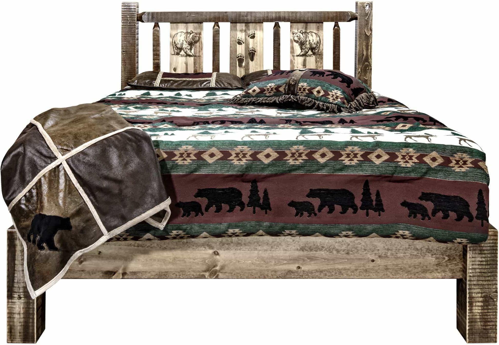 Montana Woodworks Homestead Collection Full Platform Bed - Stain & Clear Lacquer Finish-Rustic Furniture Marketplace