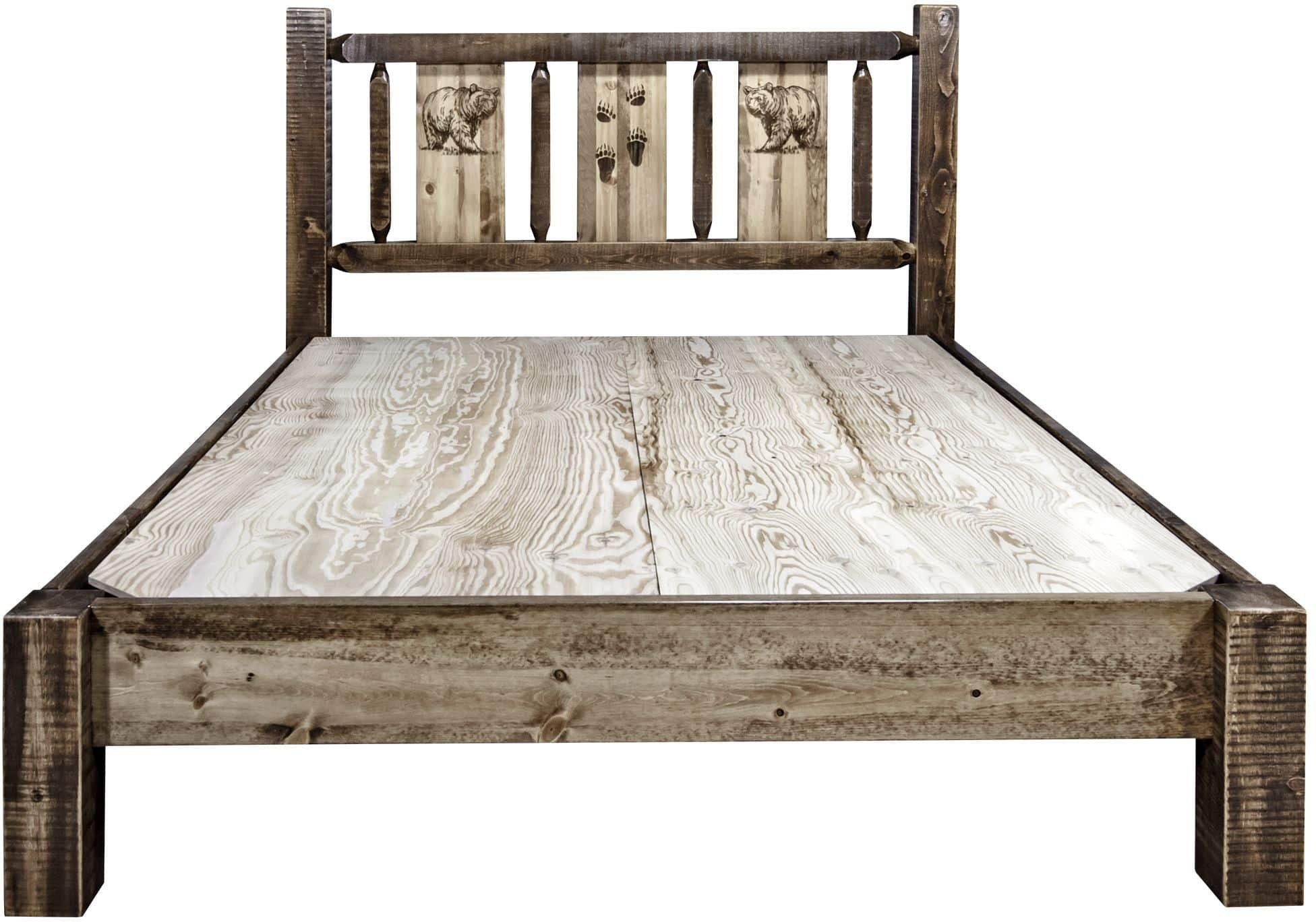 Montana Woodworks Homestead Collection Full Platform Bed - Stain & Clear Lacquer Finish-Rustic Furniture Marketplace