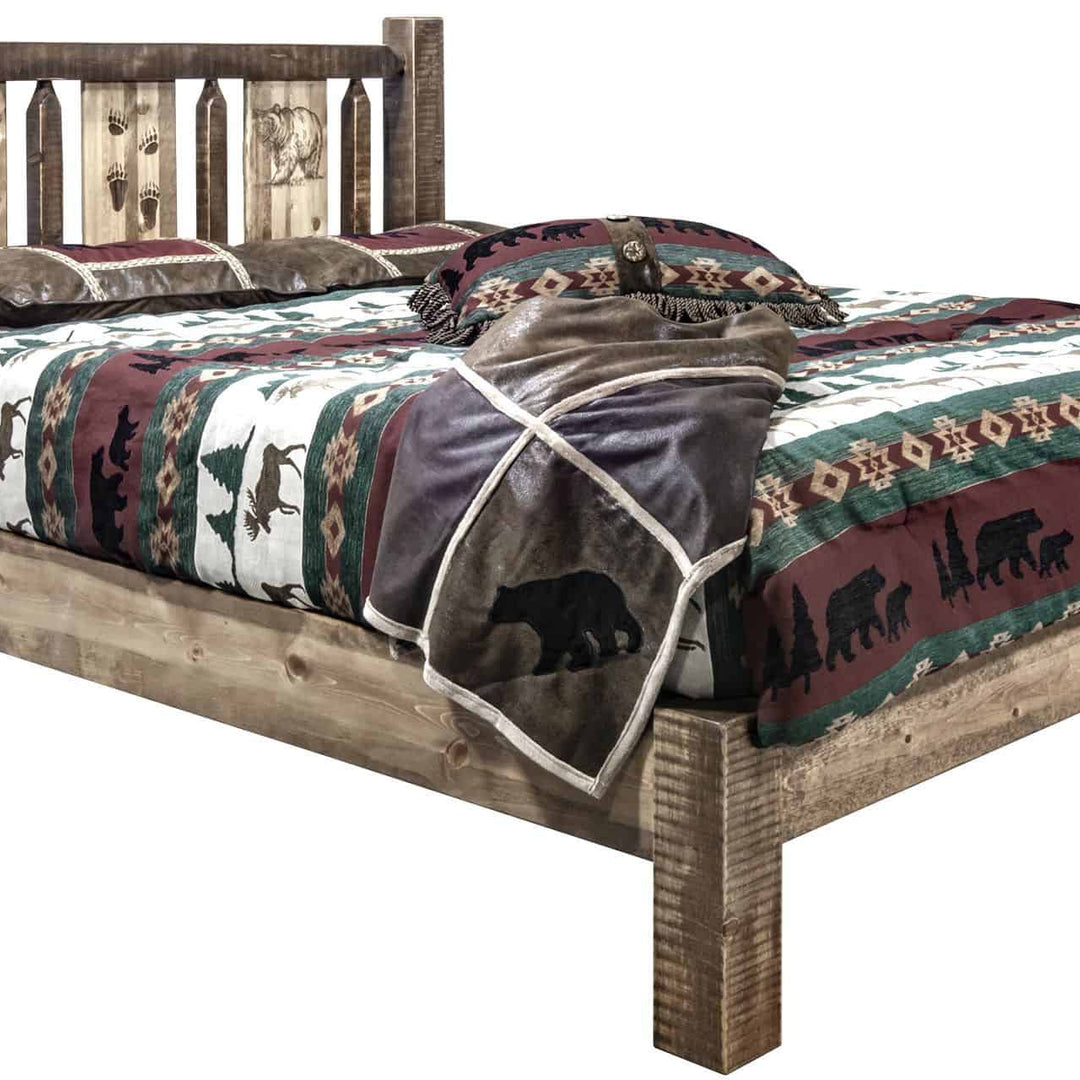 Montana Woodworks Homestead Collection Full Platform Bed - Stain & Clear Lacquer Finish-Rustic Furniture Marketplace
