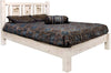 Montana Woodworks Homestead Collection Full Platform Bed with Laser Engraved Design - Clear Lacquer Finish-Rustic Furniture Marketplace
