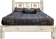 Montana Woodworks Montana Collection Full Platform Bed with Laser Engraved Design - Ready to Finish-Rustic Furniture Marketplace