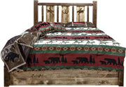 Montana Woodworks Full Storage Platform Bed with Laser Engraved Design-Rustic Furniture Marketplace