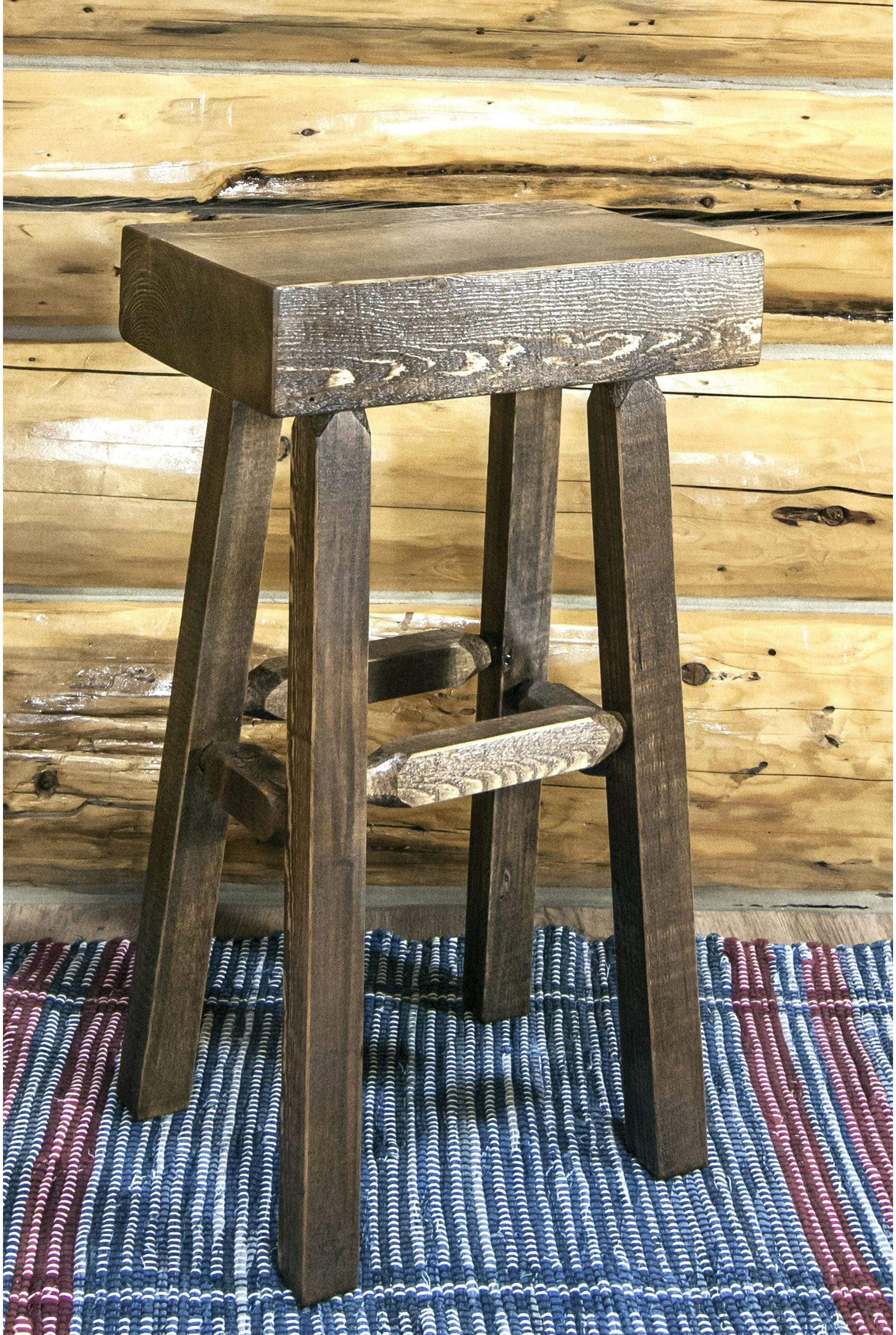 Montana Woodworks Homestead Collection Half Log Barstool-Rustic Furniture Marketplace
