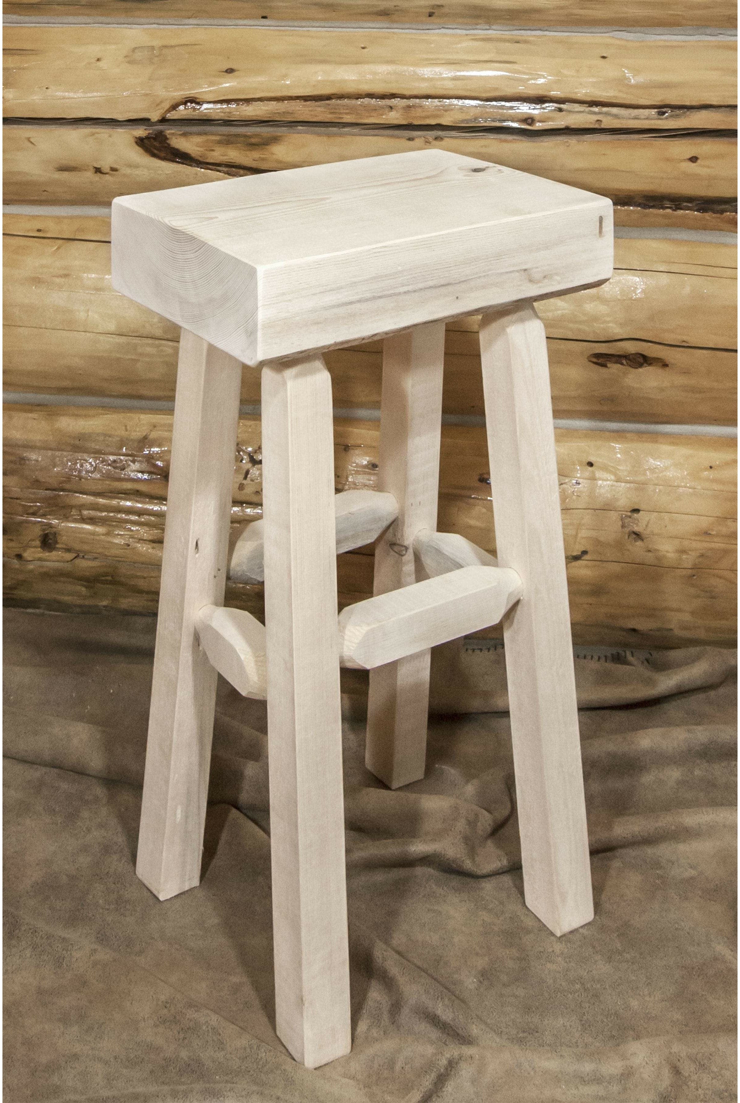 Montana Woodworks Homestead Collection Half Log Barstool-Rustic Furniture Marketplace