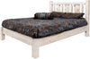 Montana Woodworks Homestead Collection King Platform Bed with Laser Engraved Design - Clear Lacquer Finish-Rustic Furniture Marketplace