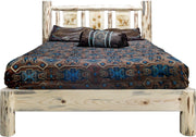Montana Woodworks Montana Collection King Platform Bed with Laser Engraved Design - Ready to Finish-Rustic Furniture Marketplace