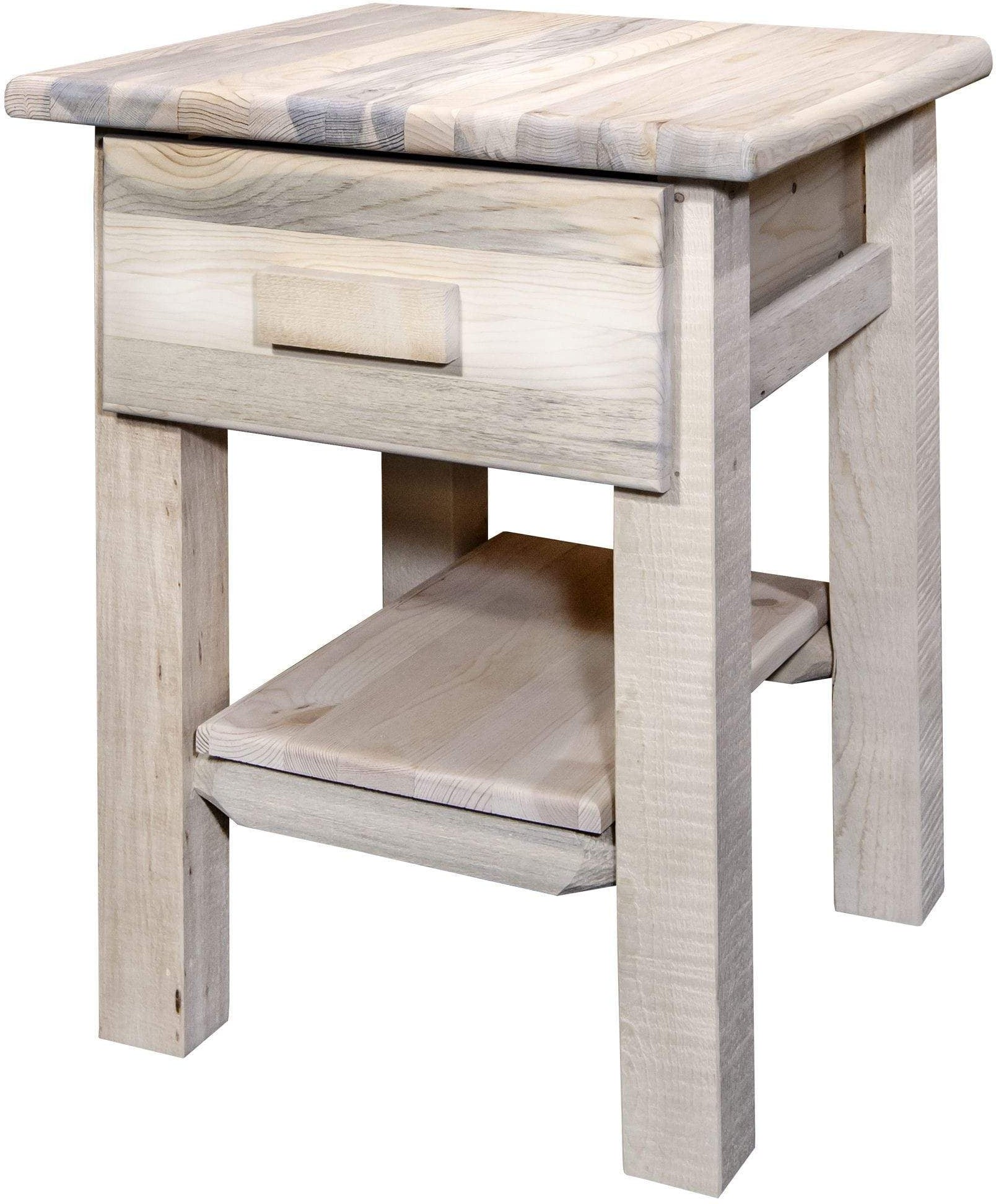 Montana Woodworks Homestead Collection Nightstand with Drawer & Shelf-Rustic Furniture Marketplace