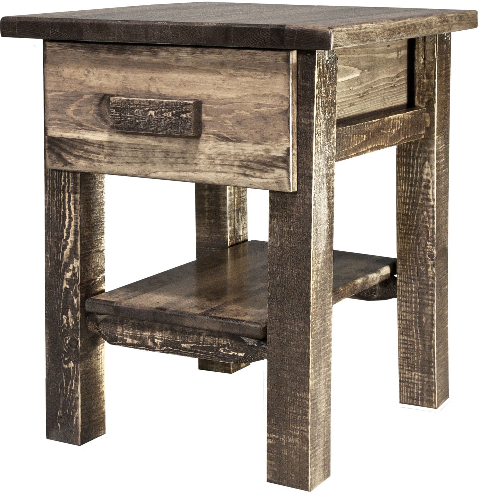 Montana Woodworks Homestead Collection Nightstand with Drawer & Shelf-Rustic Furniture Marketplace