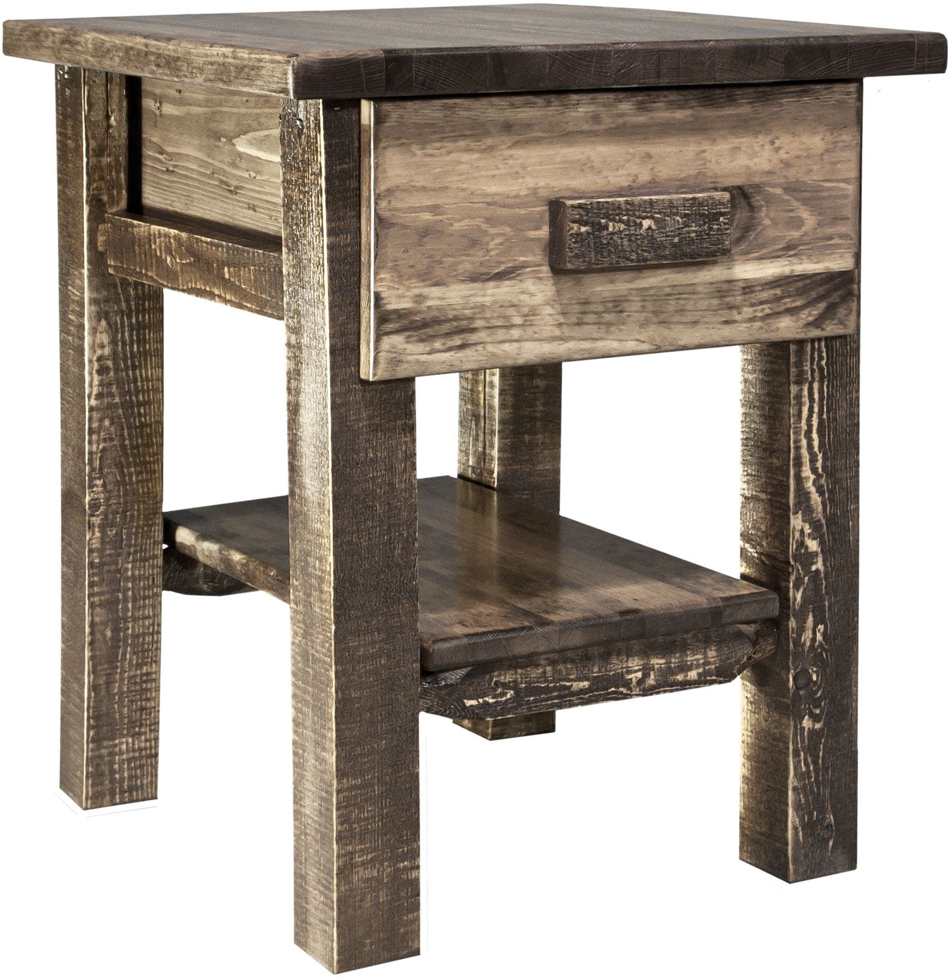 Montana Woodworks Homestead Collection Nightstand with Drawer & Shelf-Rustic Furniture Marketplace