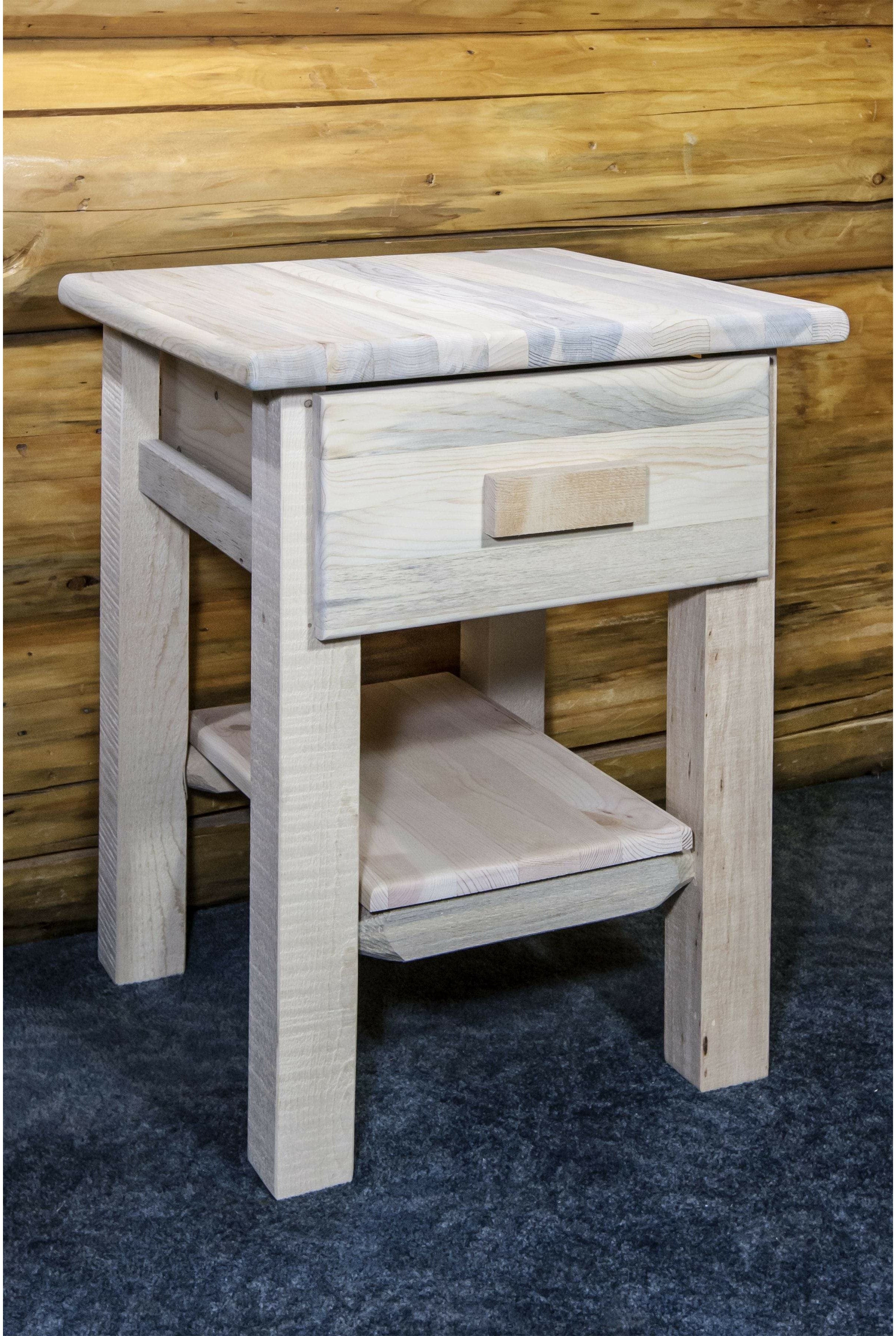 Montana Woodworks Homestead Collection Nightstand with Drawer & Shelf-Rustic Furniture Marketplace