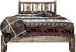 Montana Woodworks Homestead Collection Queen Platform Bed with Laser Engraved Design - Stain & Clear Lacquer Finish-Rustic Furniture Marketplace