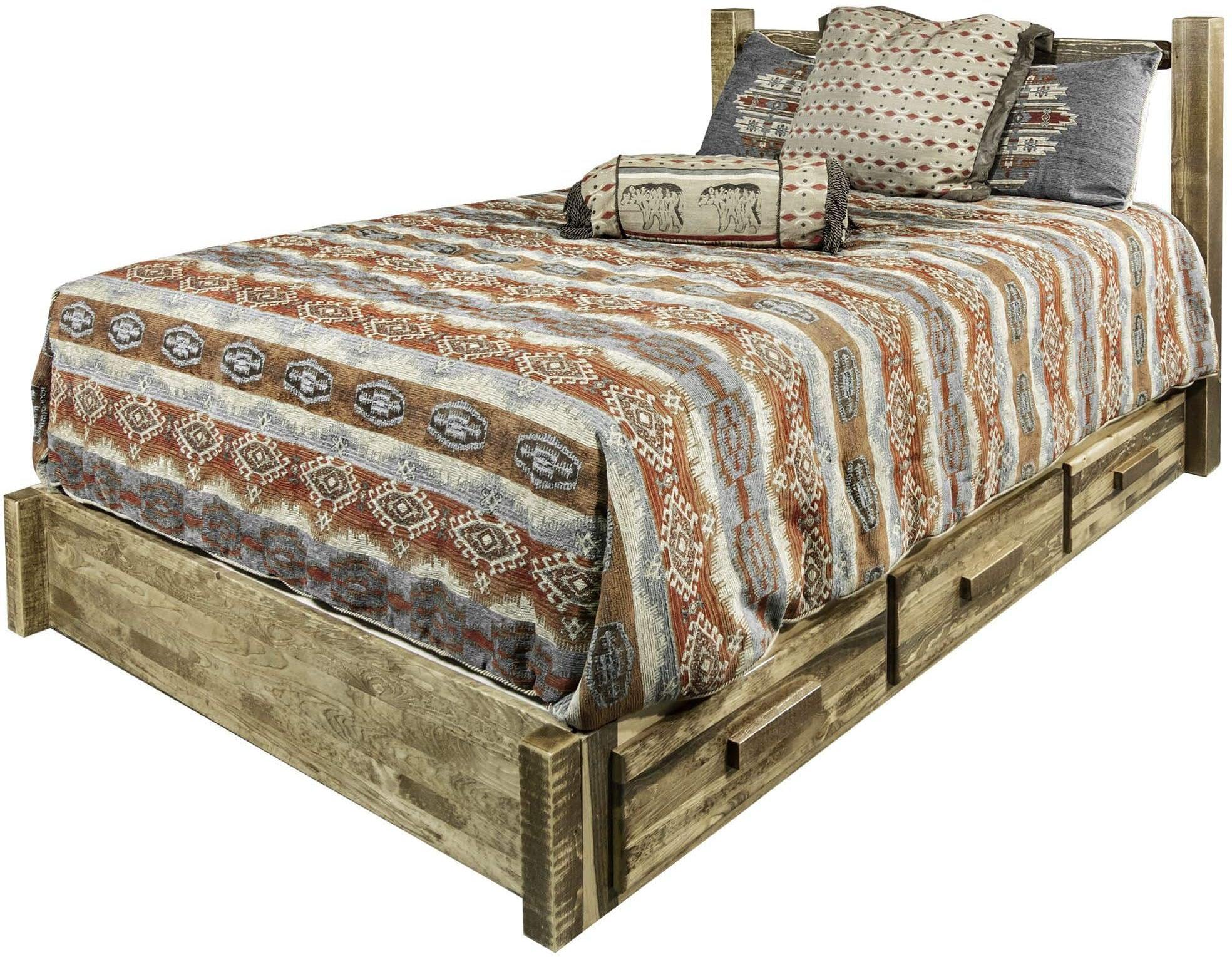 Montana Woodworks Homestead Collection Queen Platform Bed with Storage-Rustic Furniture Marketplace