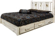 Montana Woodworks Homestead Collection Queen Storage Platform Bed with Laser Engraved Design - Ready to Finish-Rustic Furniture Marketplace