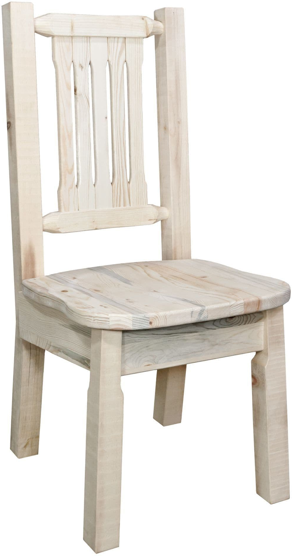 Montana Woodworks Homestead Collection Side Chair with Ergonomic Wooden Seat-Rustic Furniture Marketplace