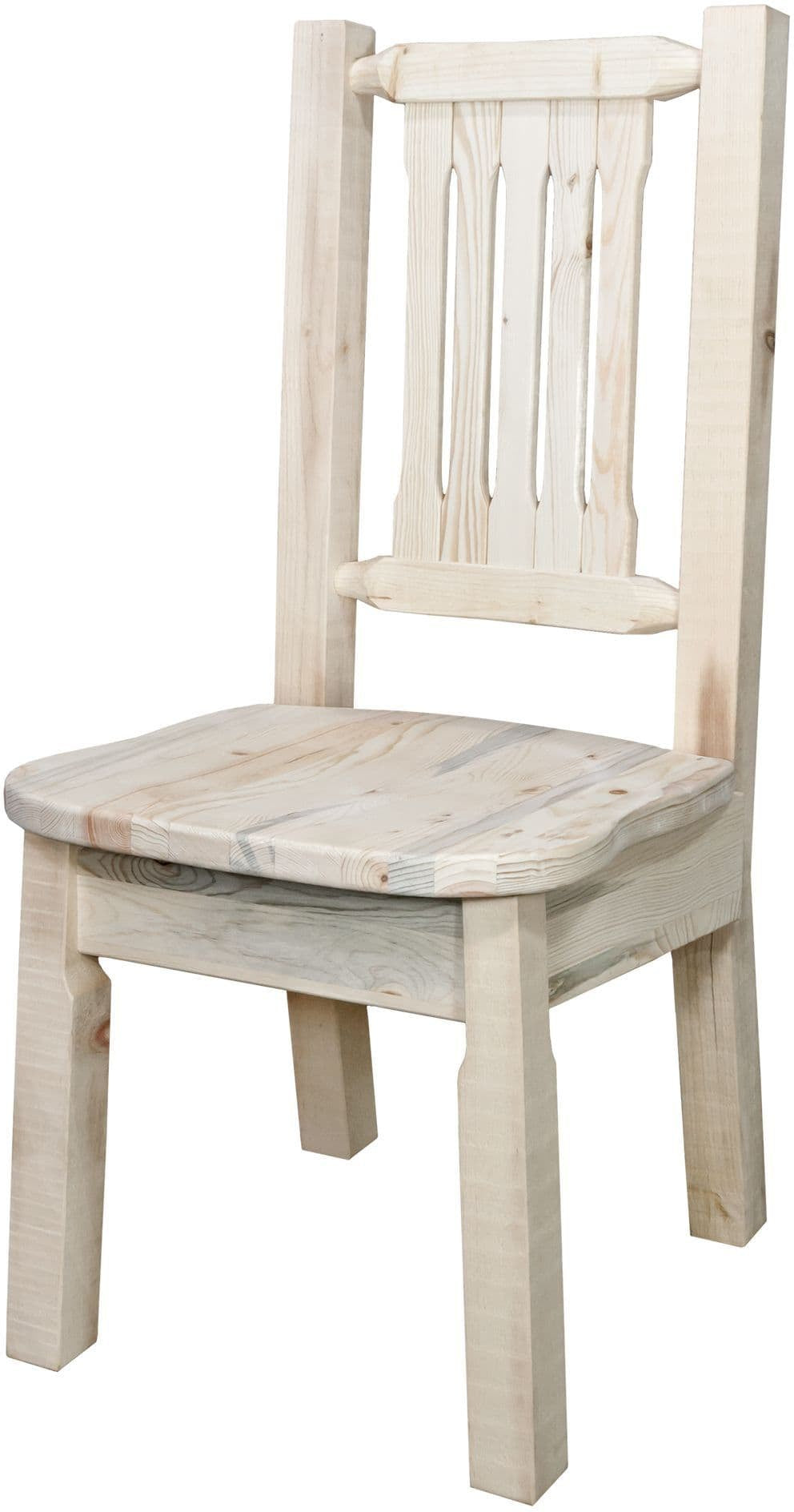 Montana Woodworks Homestead Collection Side Chair with Ergonomic Wooden Seat-Rustic Furniture Marketplace