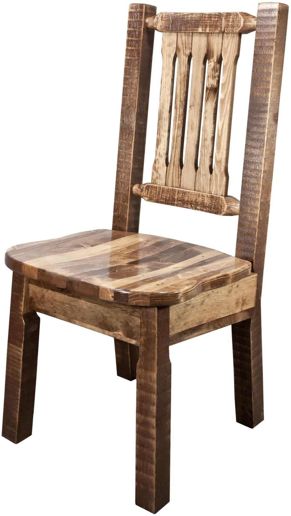 Montana Woodworks Homestead Collection Side Chair with Ergonomic Wooden Seat-Rustic Furniture Marketplace