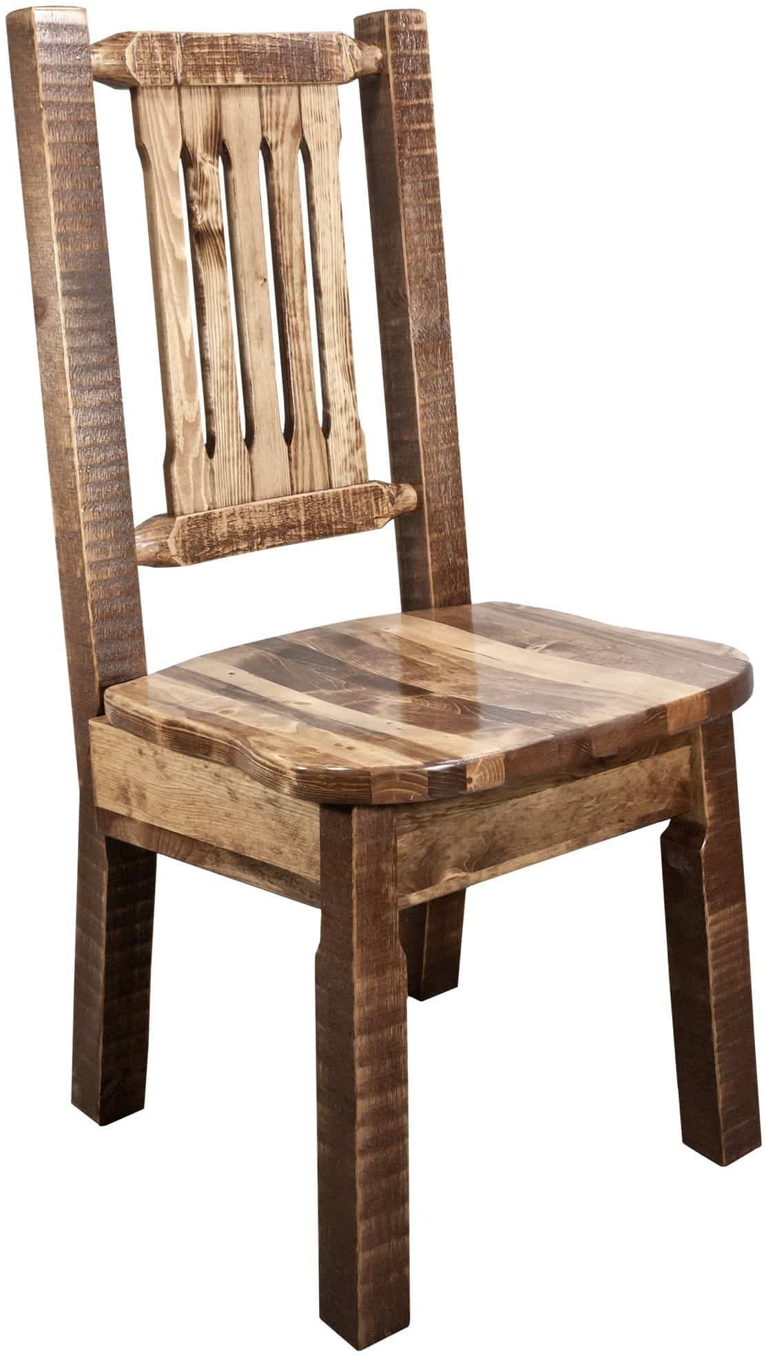 Montana Woodworks Homestead Collection Side Chair with Ergonomic Wooden Seat-Rustic Furniture Marketplace