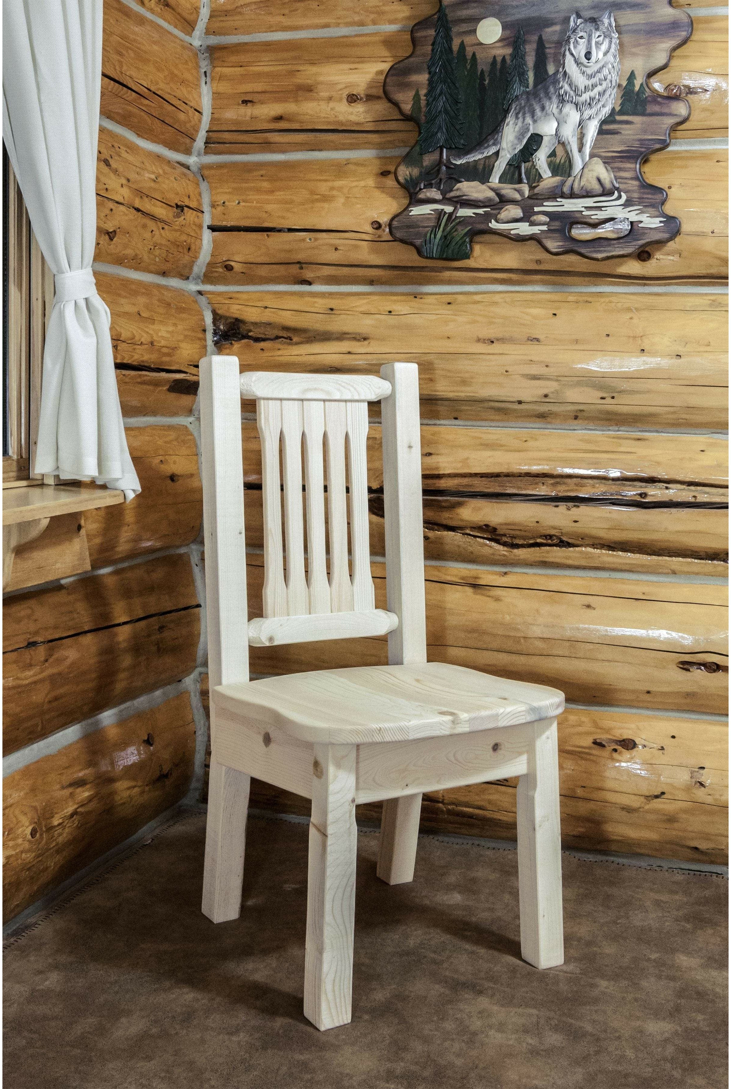 Montana Woodworks Homestead Collection Side Chair with Ergonomic Wooden Seat-Rustic Furniture Marketplace