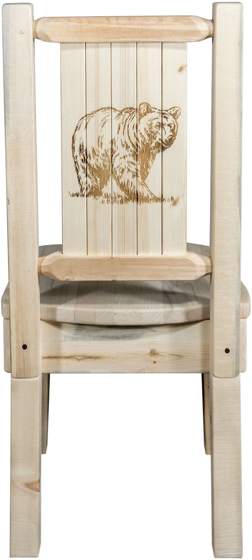 Montana Woodworks Homestead Collection Side Chair with Laser Engraved Design - Clear Lacquer Finish-Rustic Furniture Marketplace