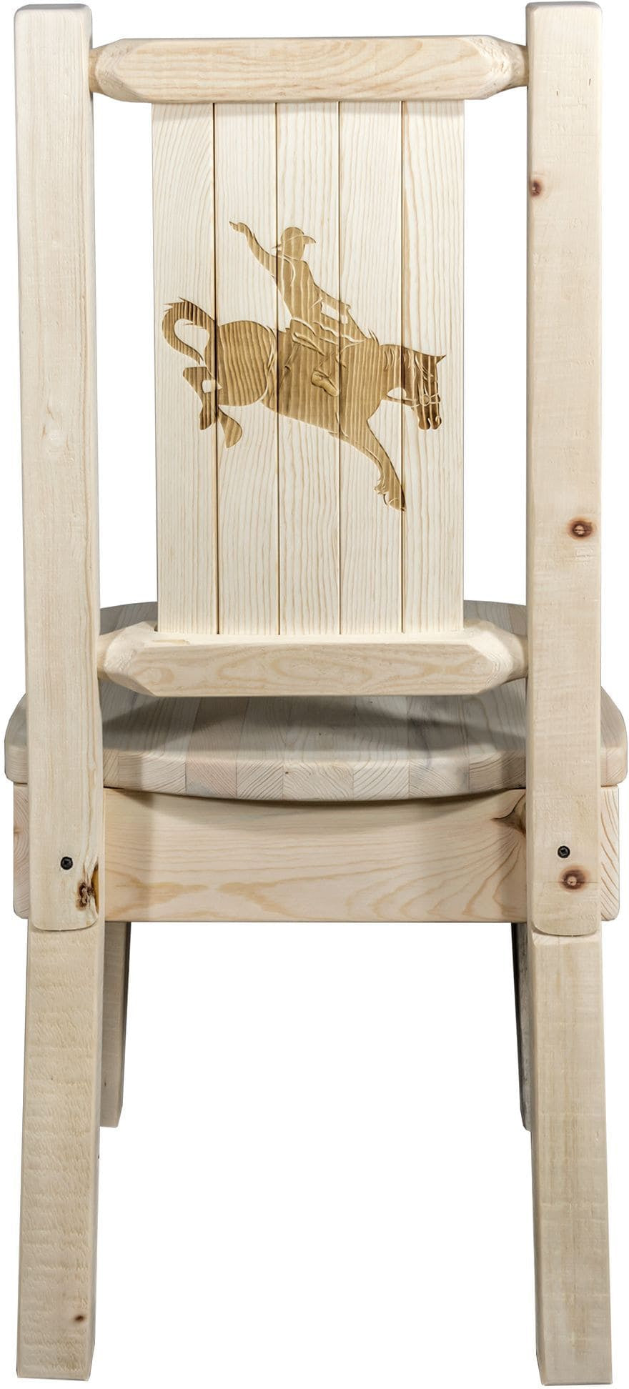 Montana Woodworks Homestead Collection Side Chair with Laser Engraved Design - Clear Lacquer Finish-Rustic Furniture Marketplace