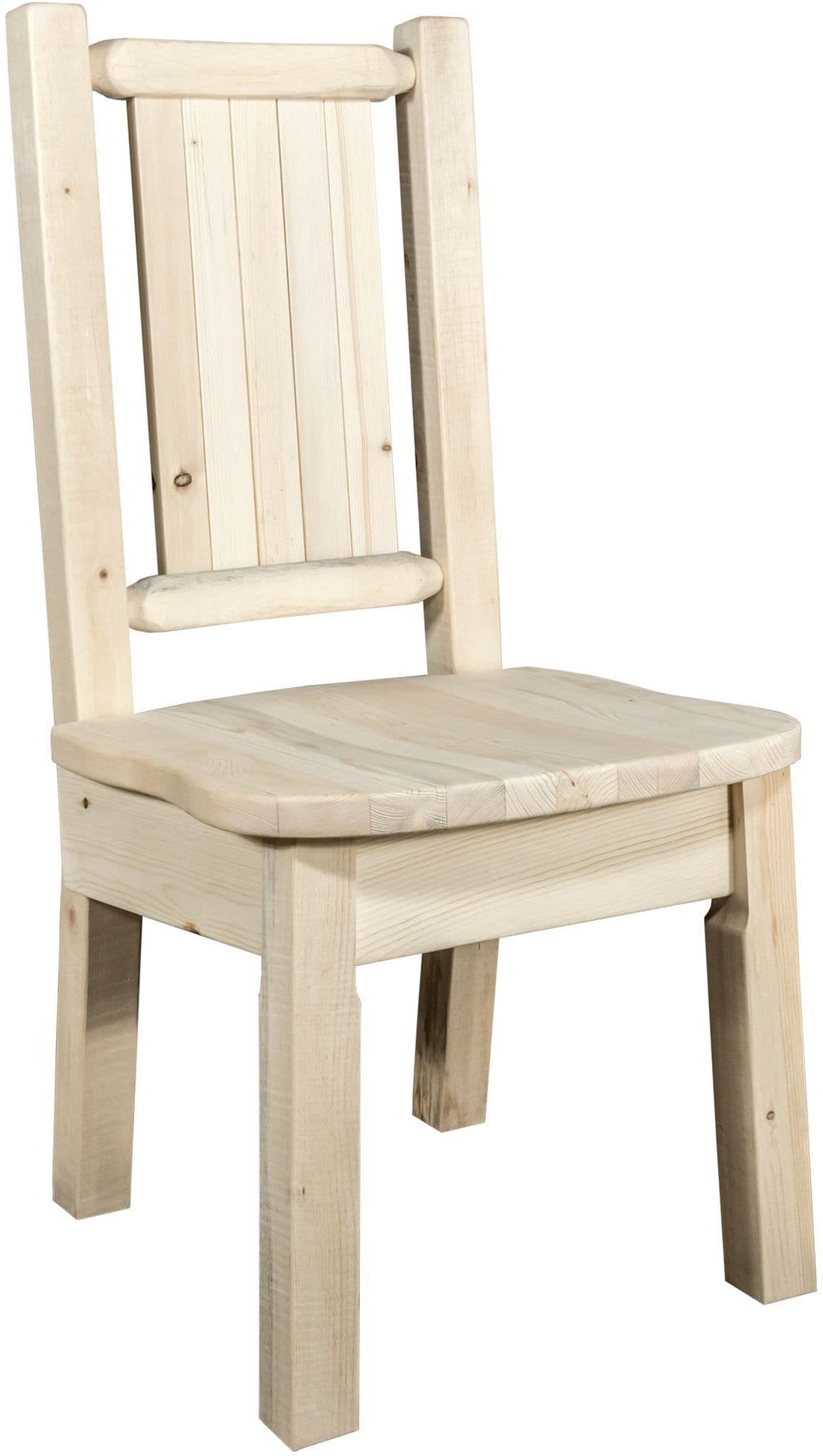 Montana Woodworks Homestead Collection Side Chair with Laser Engraved Design - Clear Lacquer Finish-Rustic Furniture Marketplace