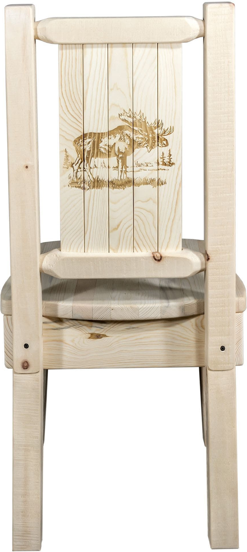 Montana Woodworks Homestead Collection Side Chair with Laser Engraved Design - Clear Lacquer Finish-Rustic Furniture Marketplace