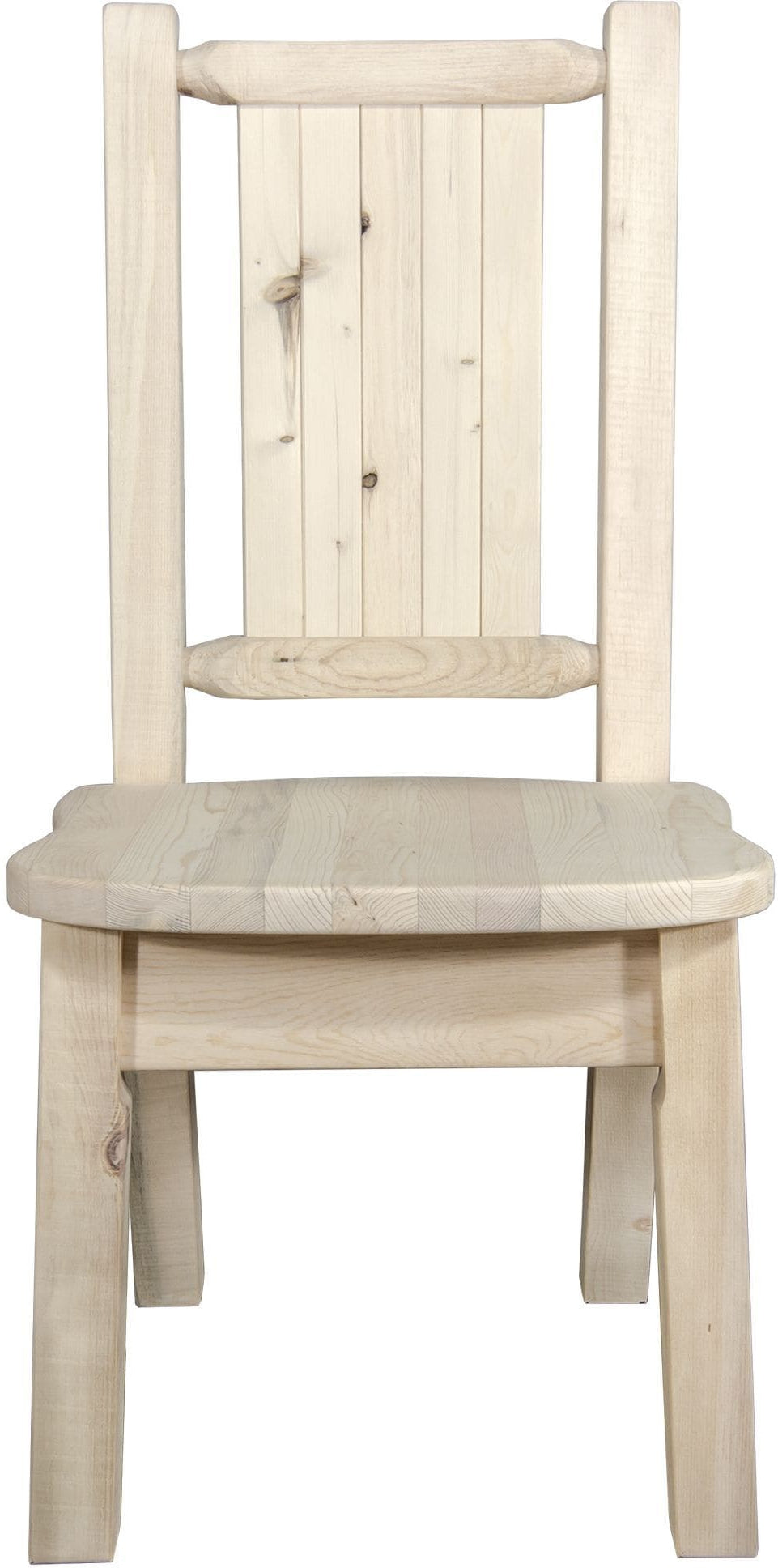 Montana Woodworks Homestead Collection Side Chair with Laser Engraved Design - Clear Lacquer Finish-Rustic Furniture Marketplace