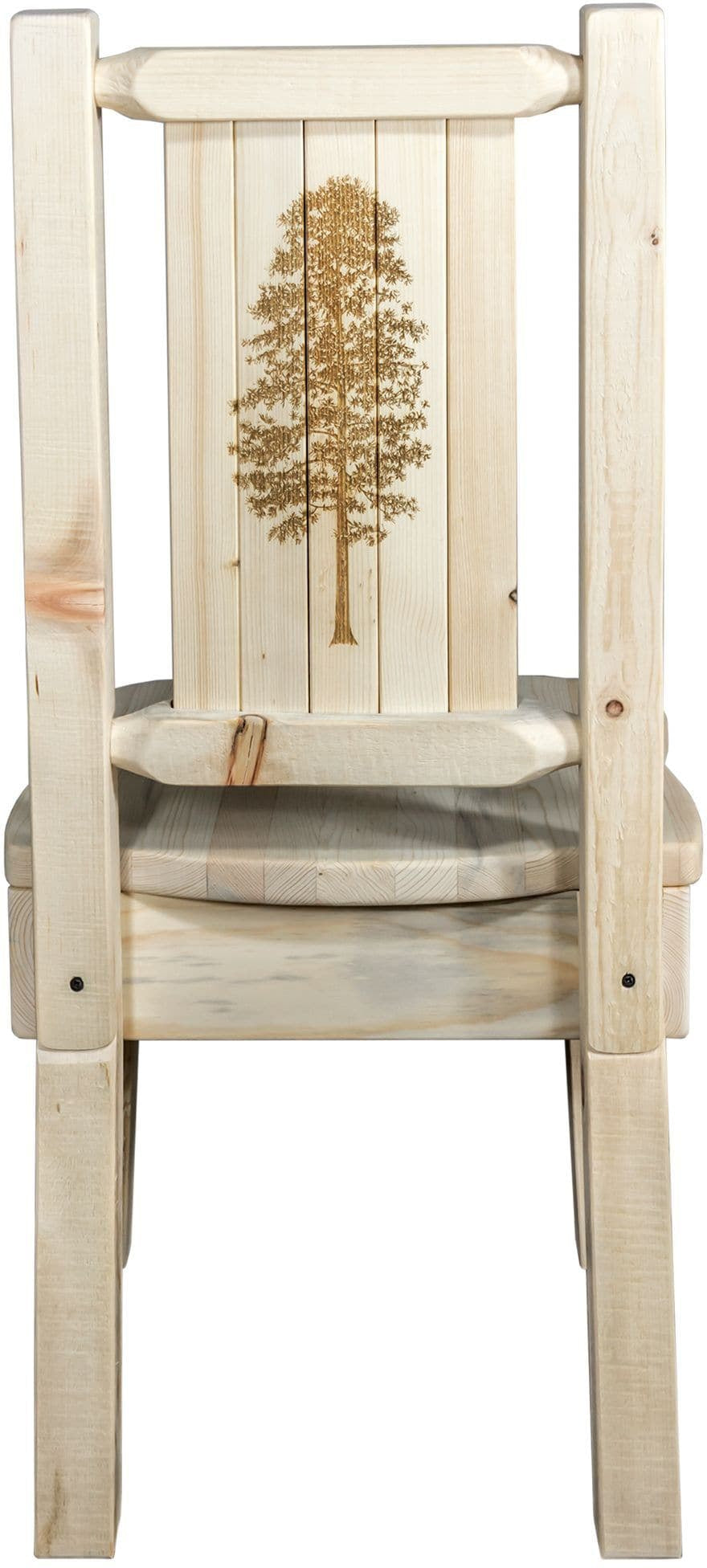 Montana Woodworks Homestead Collection Side Chair with Laser Engraved Design - Clear Lacquer Finish-Rustic Furniture Marketplace