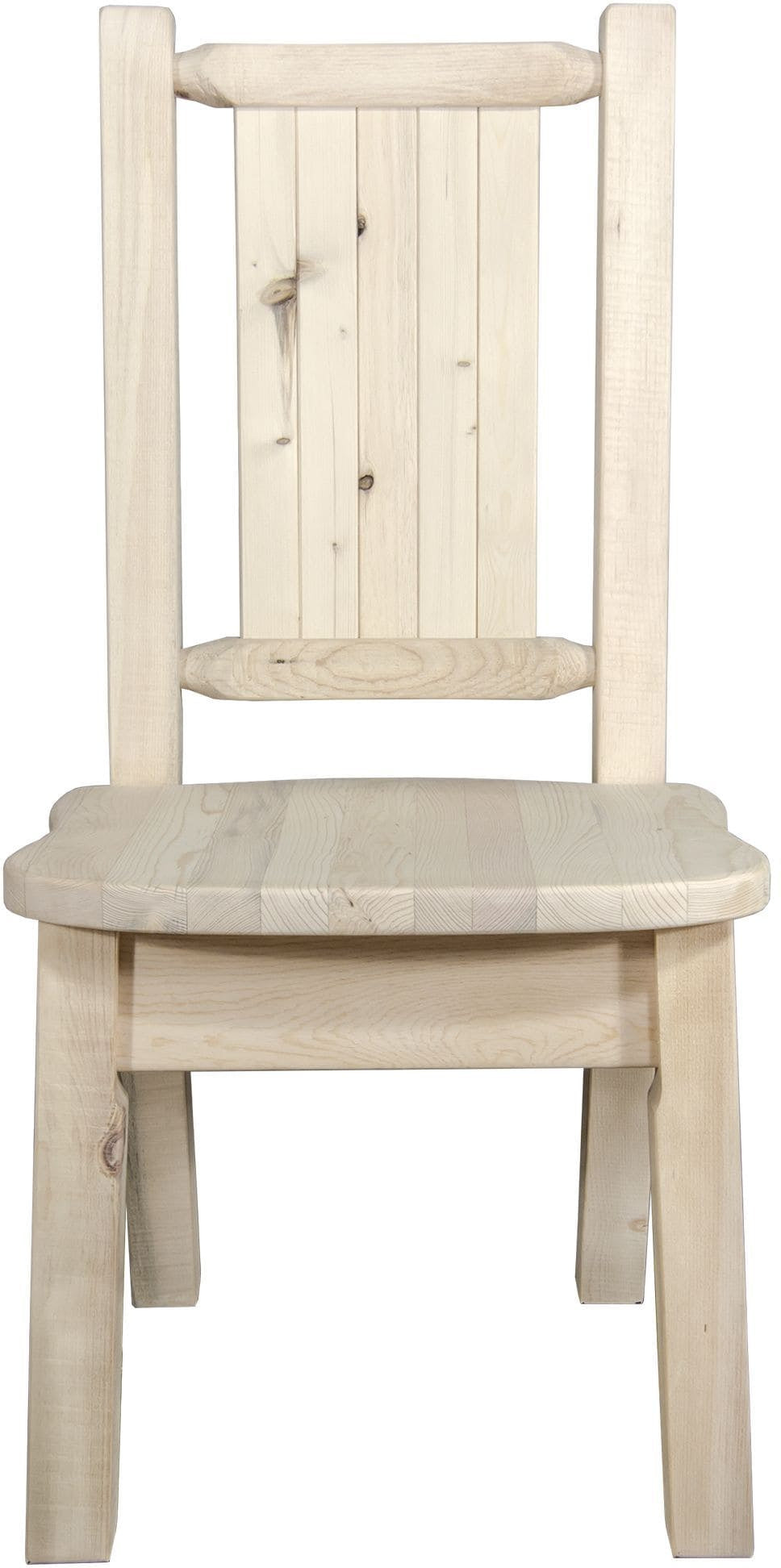 Montana Woodworks Homestead Collection Side Chair with Laser Engraved Design - Clear Lacquer Finish-Rustic Furniture Marketplace