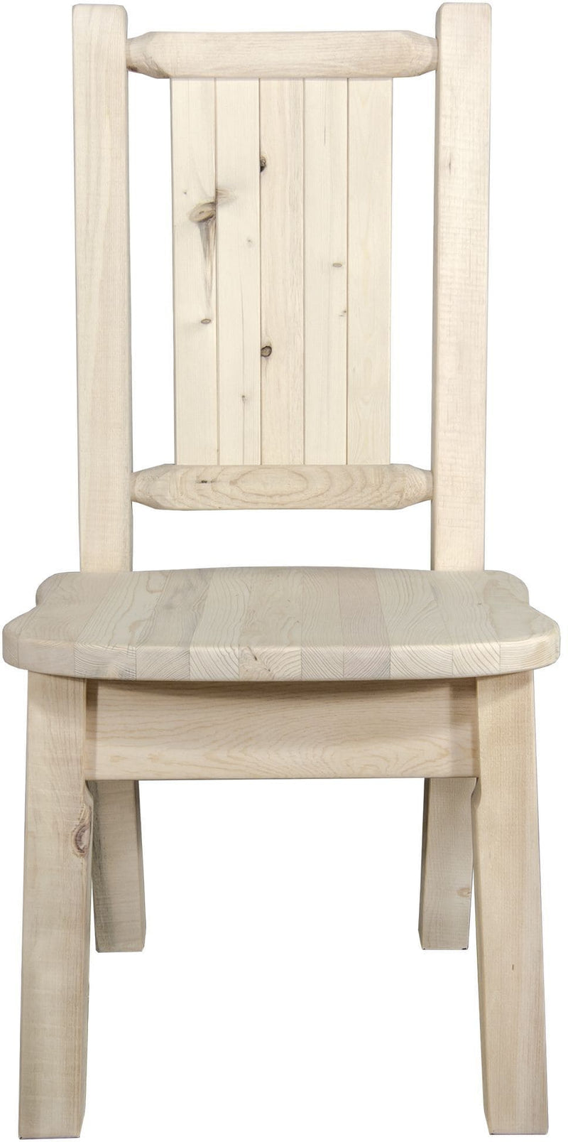 Montana Woodworks Homestead Collection Side Chair with Laser Engraved Design - Clear Lacquer Finish-Rustic Furniture Marketplace