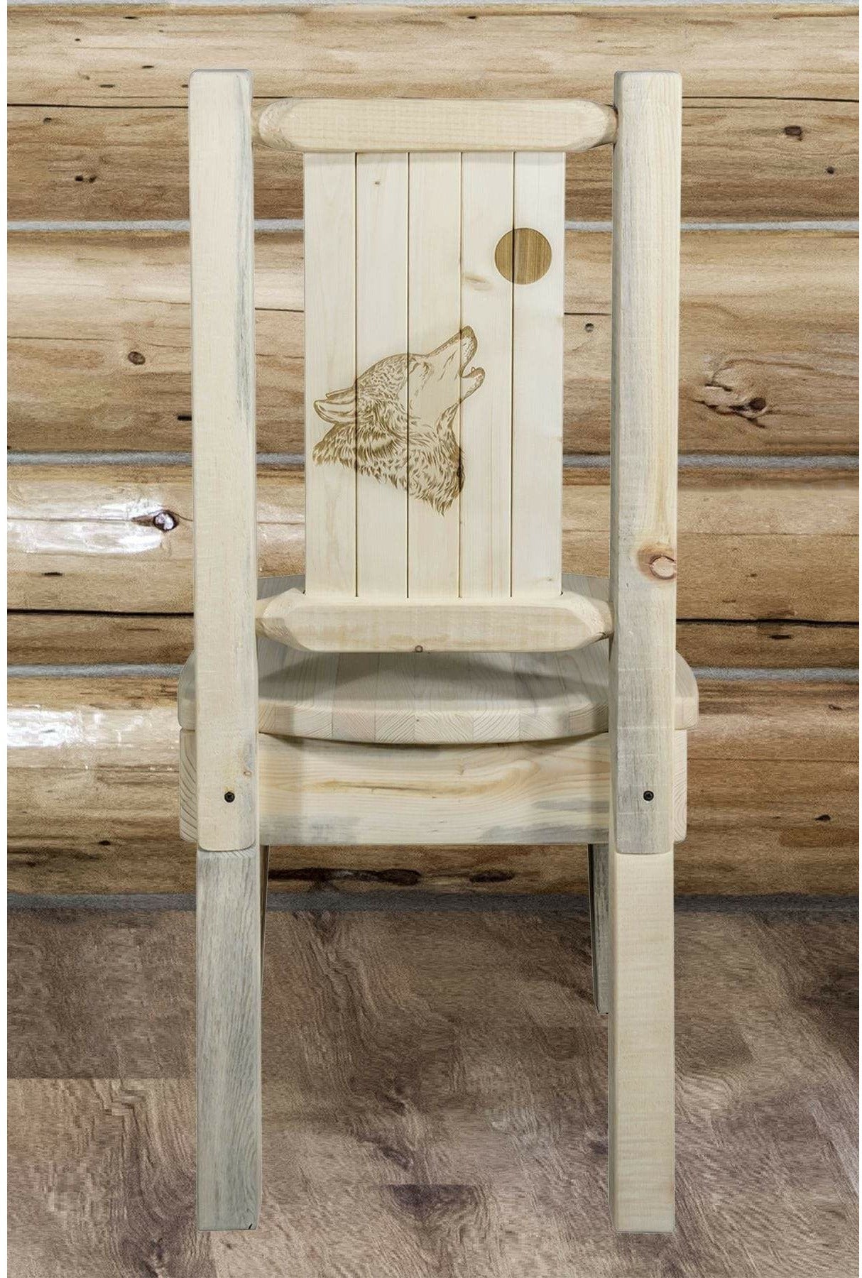 Montana Woodworks Homestead Collection Side Chair with Laser Engraved Design - Clear Lacquer Finish-Rustic Furniture Marketplace