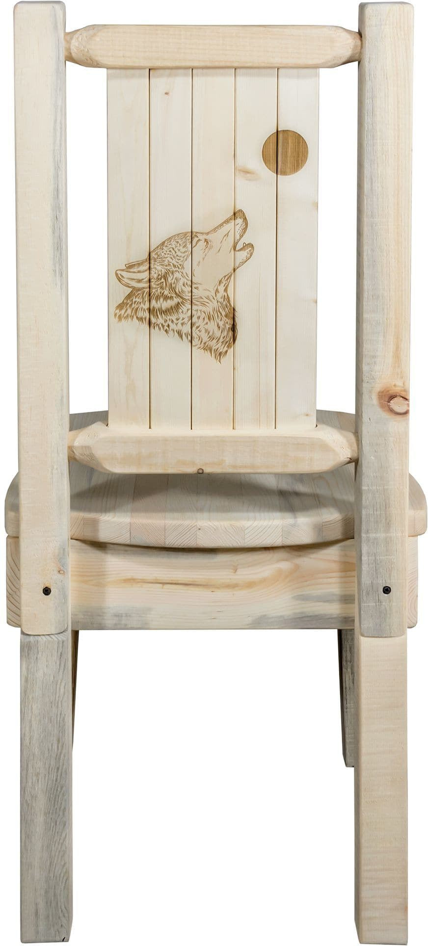 Montana Woodworks Homestead Collection Side Chair with Laser Engraved Design - Clear Lacquer Finish-Rustic Furniture Marketplace