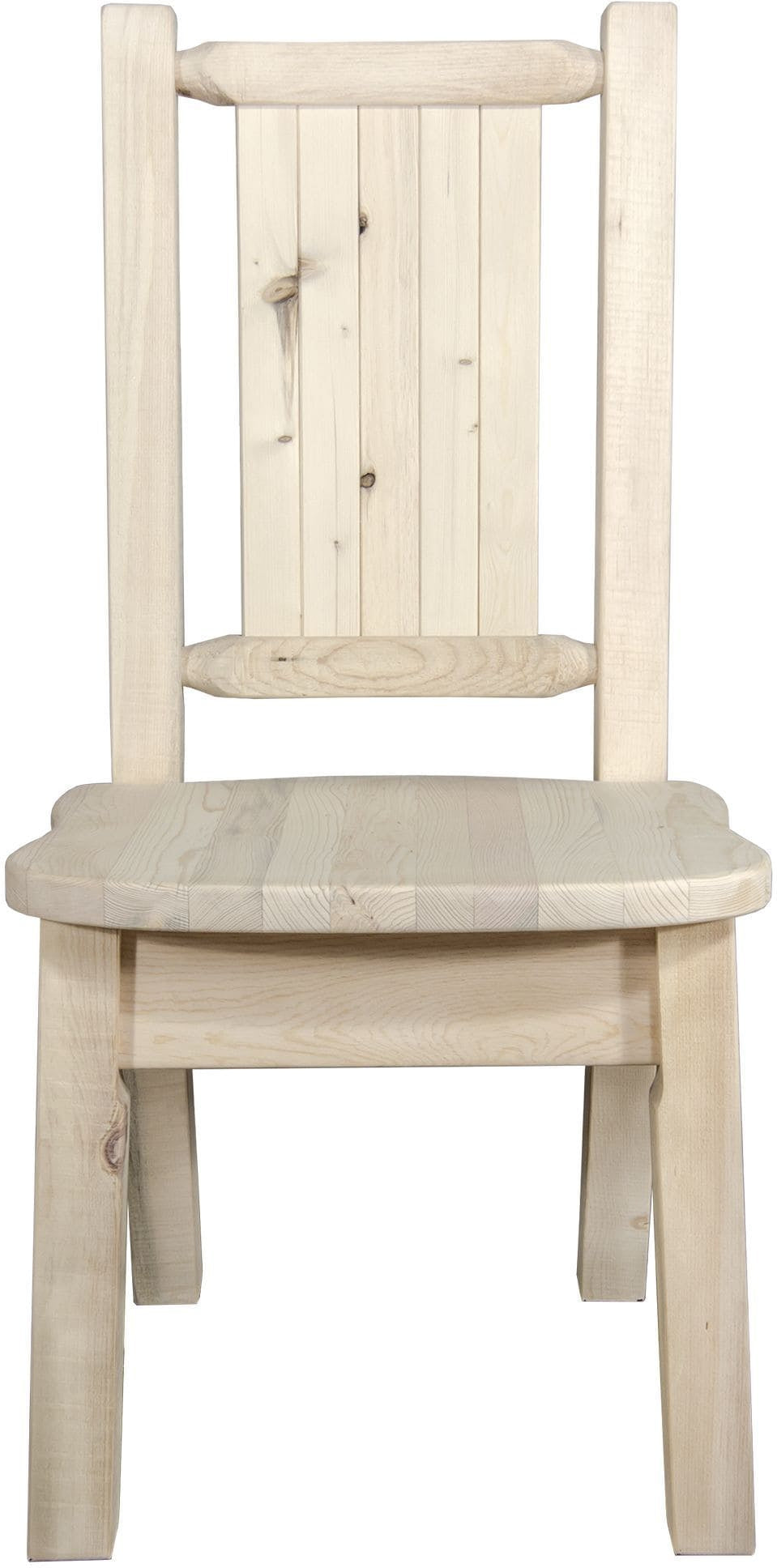 Montana Woodworks Homestead Collection Side Chair with Laser Engraved Design - Clear Lacquer Finish-Rustic Furniture Marketplace