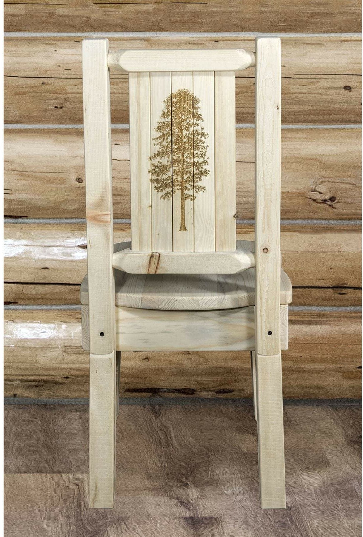 Montana Woodworks Homestead Collection Side Chair with Laser Engraved Design - Ready to Finish-Rustic Furniture Marketplace