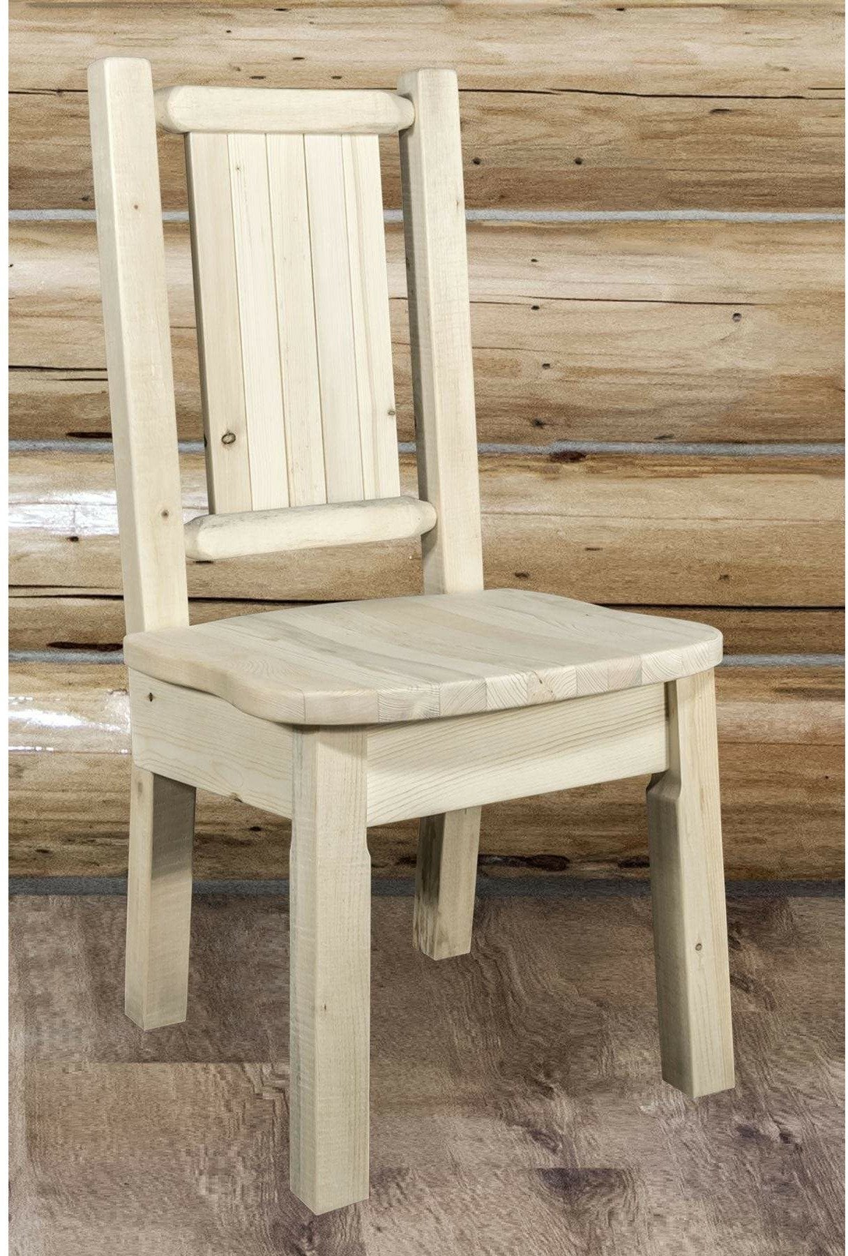 Montana Woodworks Homestead Collection Side Chair with Laser Engraved Design - Ready to Finish-Rustic Furniture Marketplace