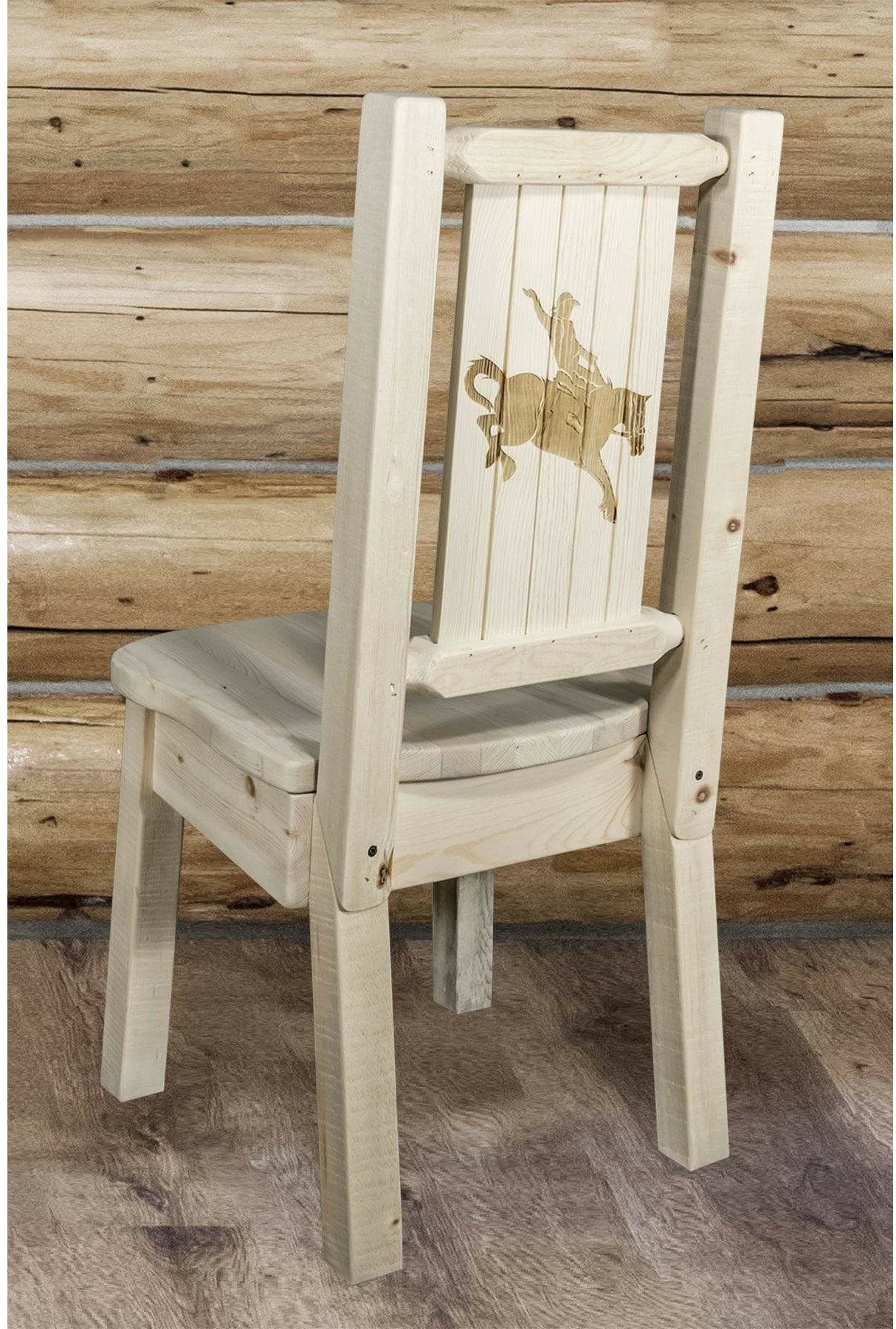 Montana Woodworks Homestead Collection Side Chair with Laser Engraved Design - Ready to Finish-Rustic Furniture Marketplace