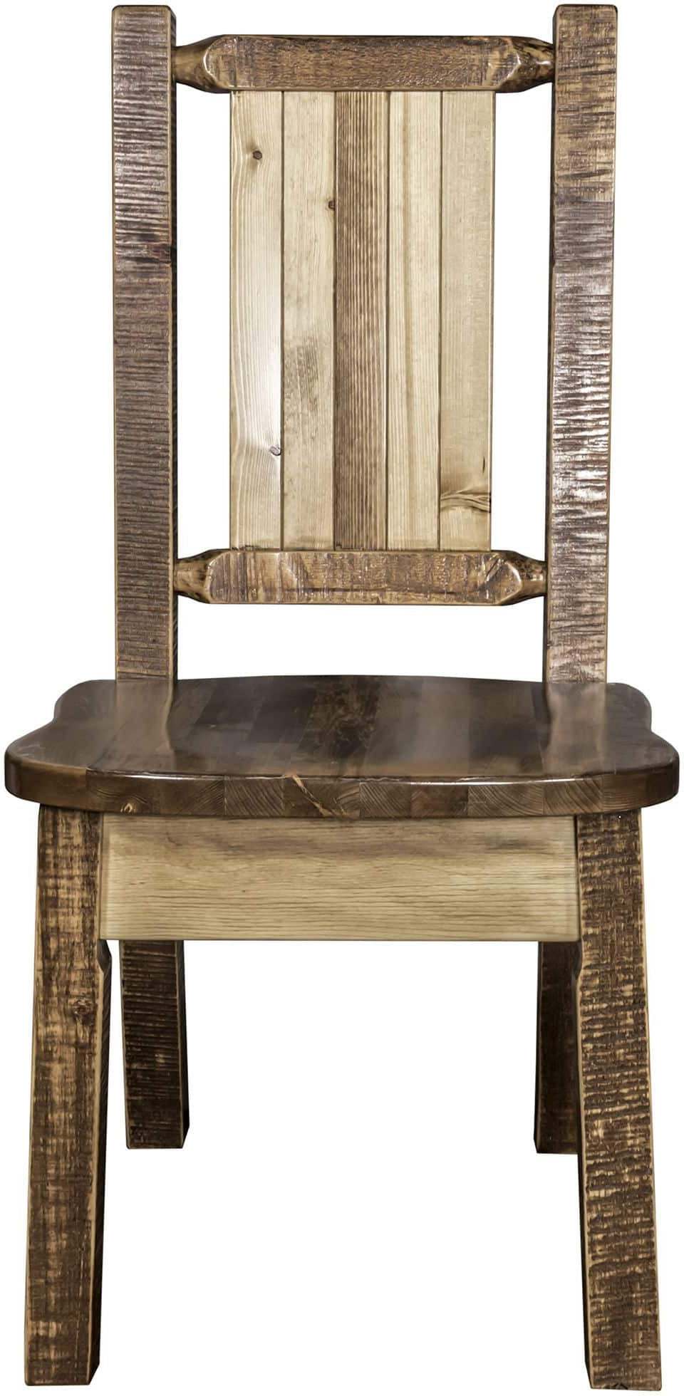 Montana Woodworks Homestead Collection Side Chair with Laser Engraved Design - Stain & Lacquer Finish-Rustic Furniture Marketplace