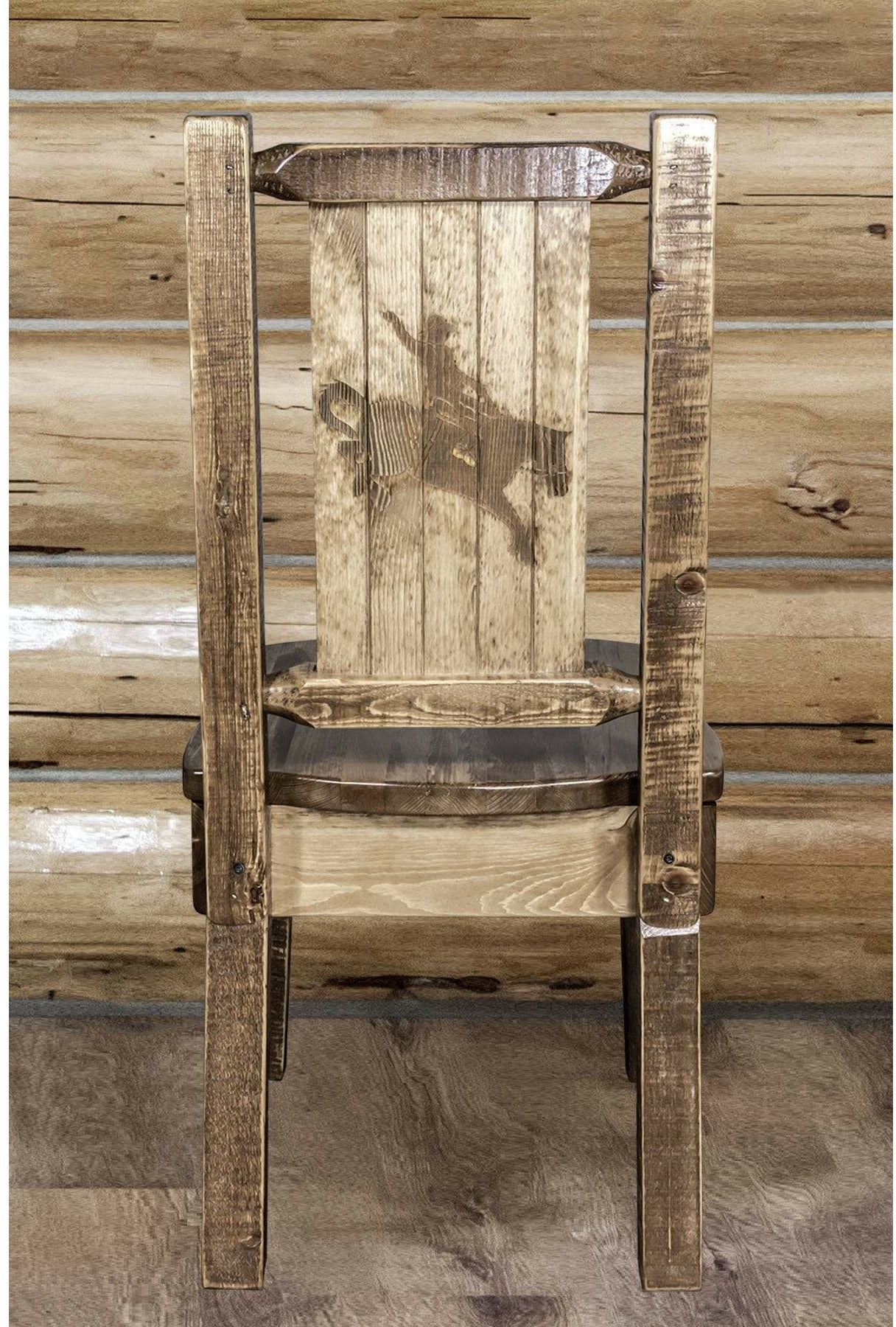 Montana Woodworks Homestead Collection Side Chair with Laser Engraved Design - Stain & Lacquer Finish-Rustic Furniture Marketplace