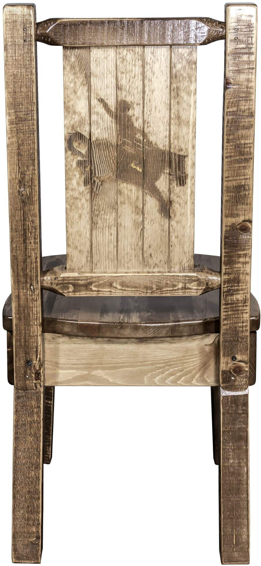 Montana Woodworks Homestead Collection Side Chair with Laser Engraved Design - Stain & Lacquer Finish-Rustic Furniture Marketplace