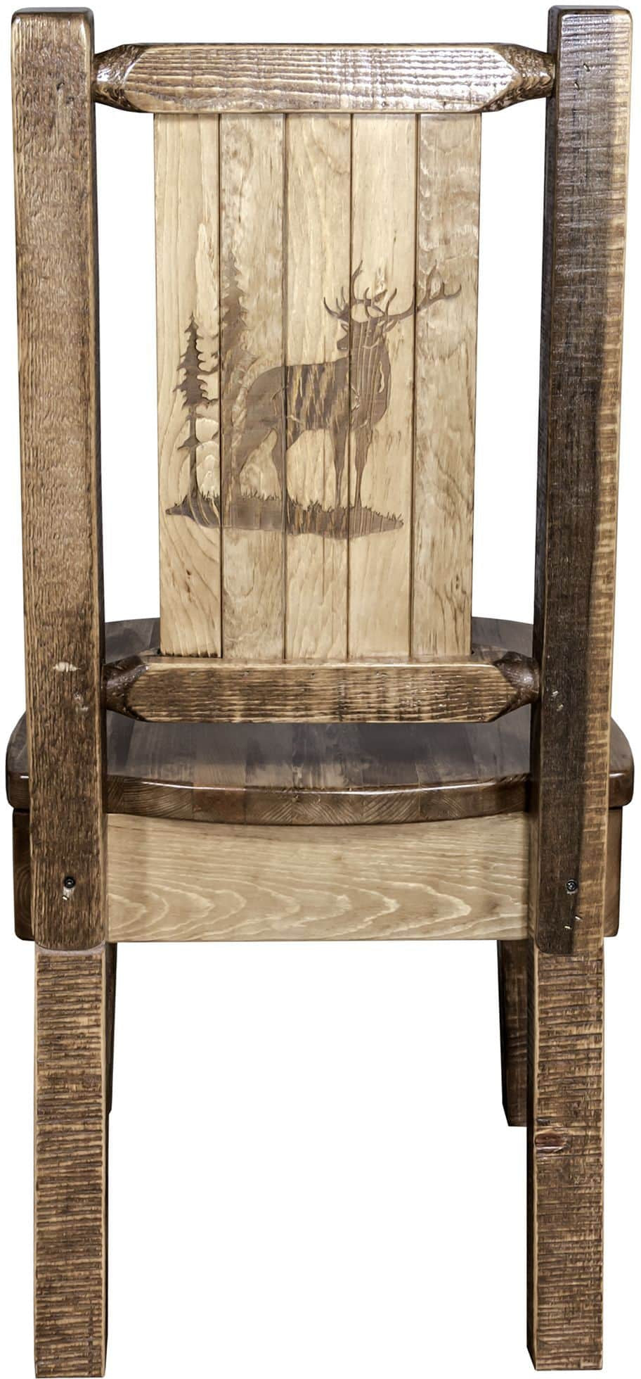 Montana Woodworks Homestead Collection Side Chair with Laser Engraved Design - Stain & Lacquer Finish-Rustic Furniture Marketplace