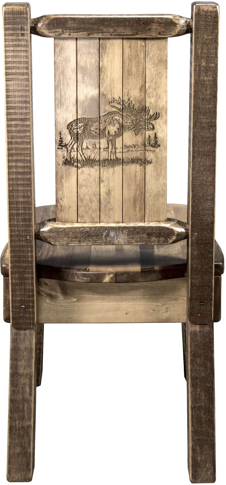 Montana Woodworks Homestead Collection Side Chair with Laser Engraved Design - Stain & Lacquer Finish-Rustic Furniture Marketplace