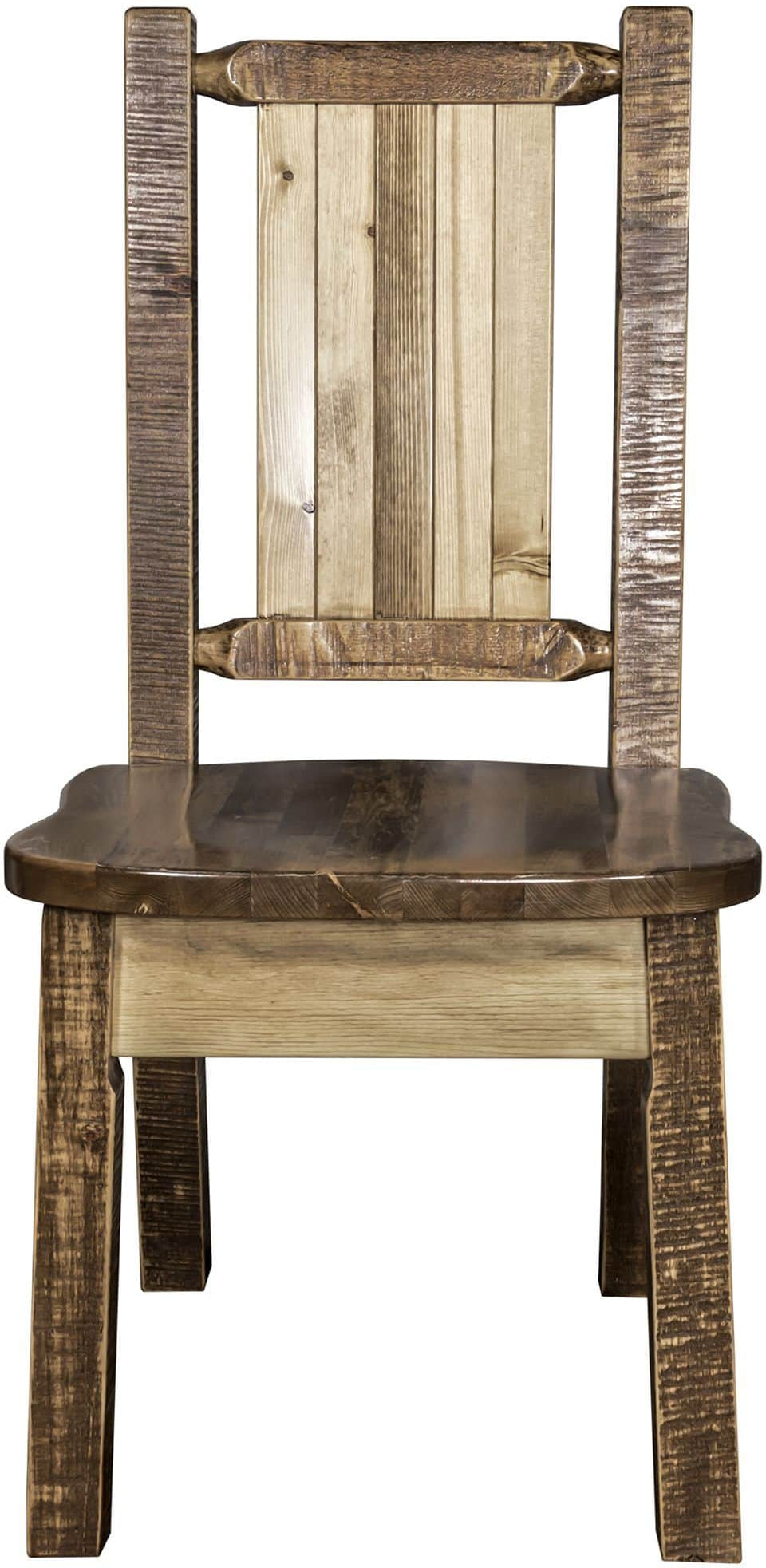 Montana Woodworks Homestead Collection Side Chair with Laser Engraved Design - Stain & Lacquer Finish-Rustic Furniture Marketplace