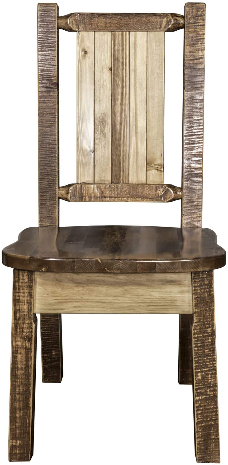 Montana Woodworks Homestead Collection Side Chair with Laser Engraved Design - Stain & Lacquer Finish-Rustic Furniture Marketplace