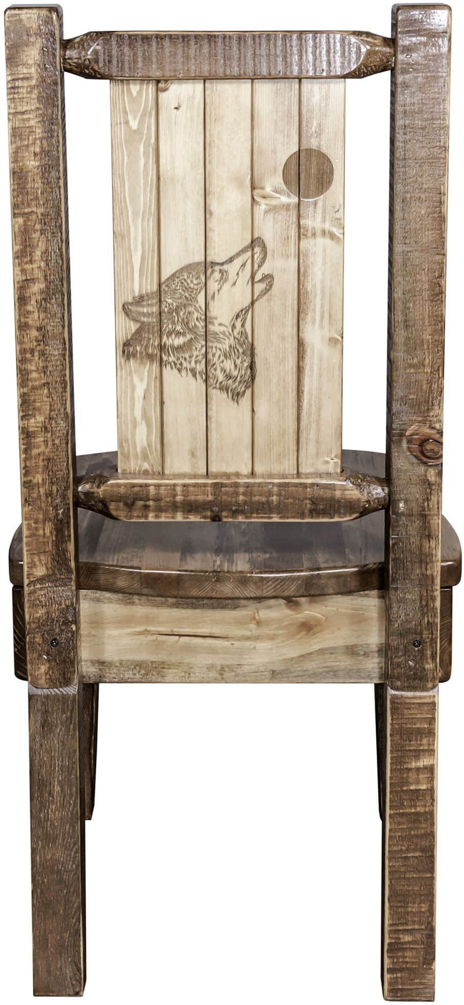 Montana Woodworks Homestead Collection Side Chair with Laser Engraved Design - Stain & Lacquer Finish-Rustic Furniture Marketplace