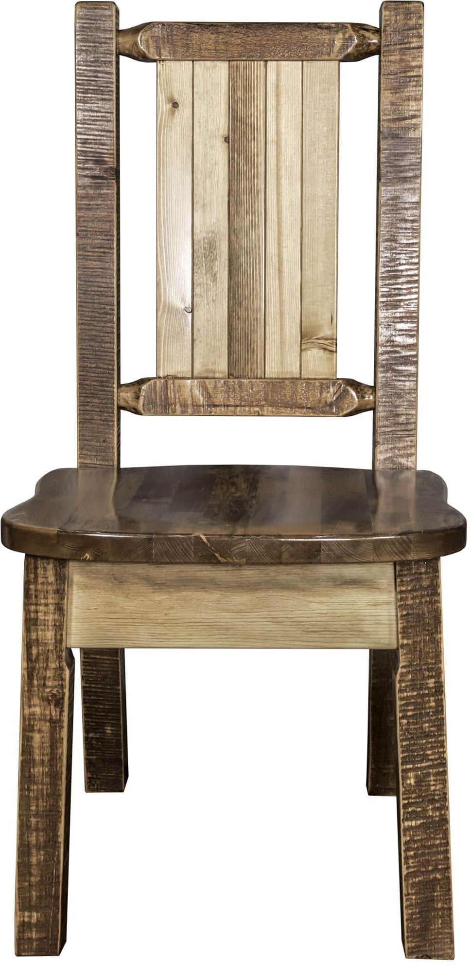 Montana Woodworks Homestead Collection Side Chair with Laser Engraved Design - Stain & Lacquer Finish-Rustic Furniture Marketplace